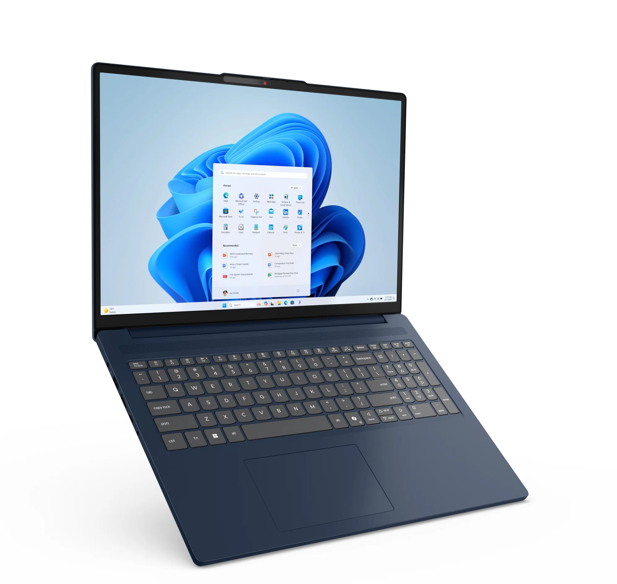 Lenovo IdeaPad Slim 3 16ARP10 AMD Ryzen™ 7 170 Laptop 40,6 cm (16") WUXGA 16 GB DDR5-SDRAM 1 TB SSD Wi-Fi 7 (802.11be) Windows 11 Home Blau Deutsch