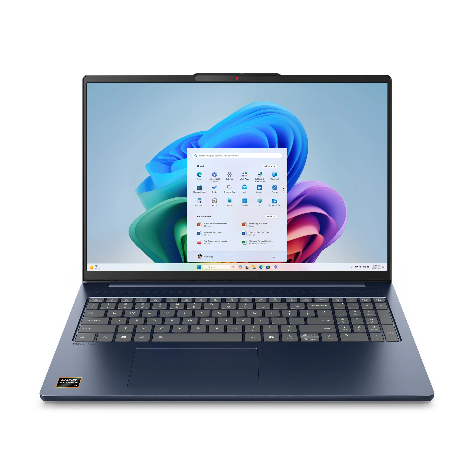 Lenovo IdeaPad Slim 5 16AKP10 Copilot+ PC AMD Ryzen AI 5 330 Laptop 40,6 cm (16") WUXGA 16 GB DDR5-SDRAM 512 GB SSD Wi-Fi 7 (802.11be) Windows 11 Home Blau Deutsch