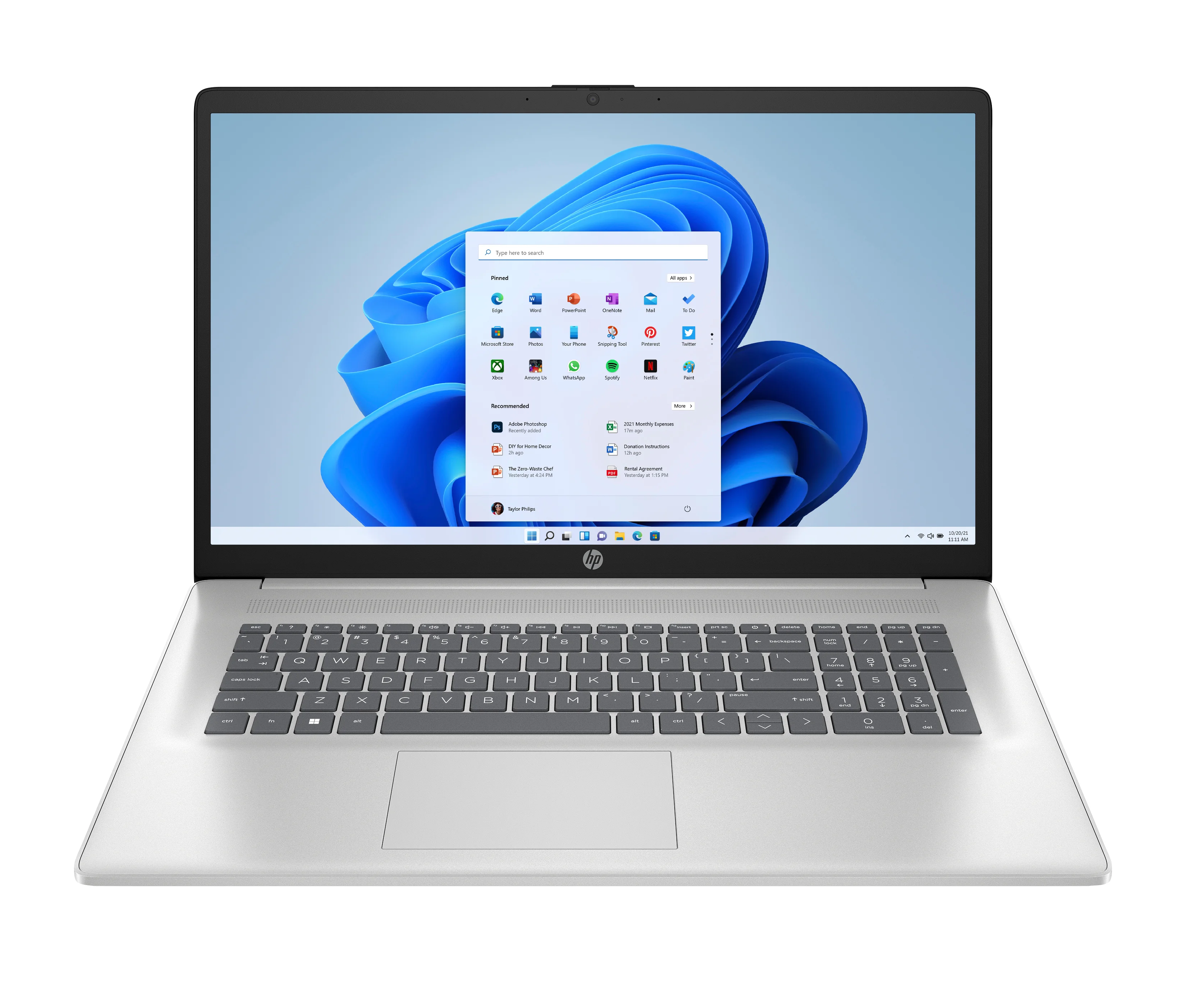 HP 17-cn4073ng Intel Core 7 150U Laptop 43,9 cm (17.3") Full HD 16 GB DDR4-SDRAM 512 GB SSD Wi-Fi 6 (802.11ax) Windows 11 Home Silber