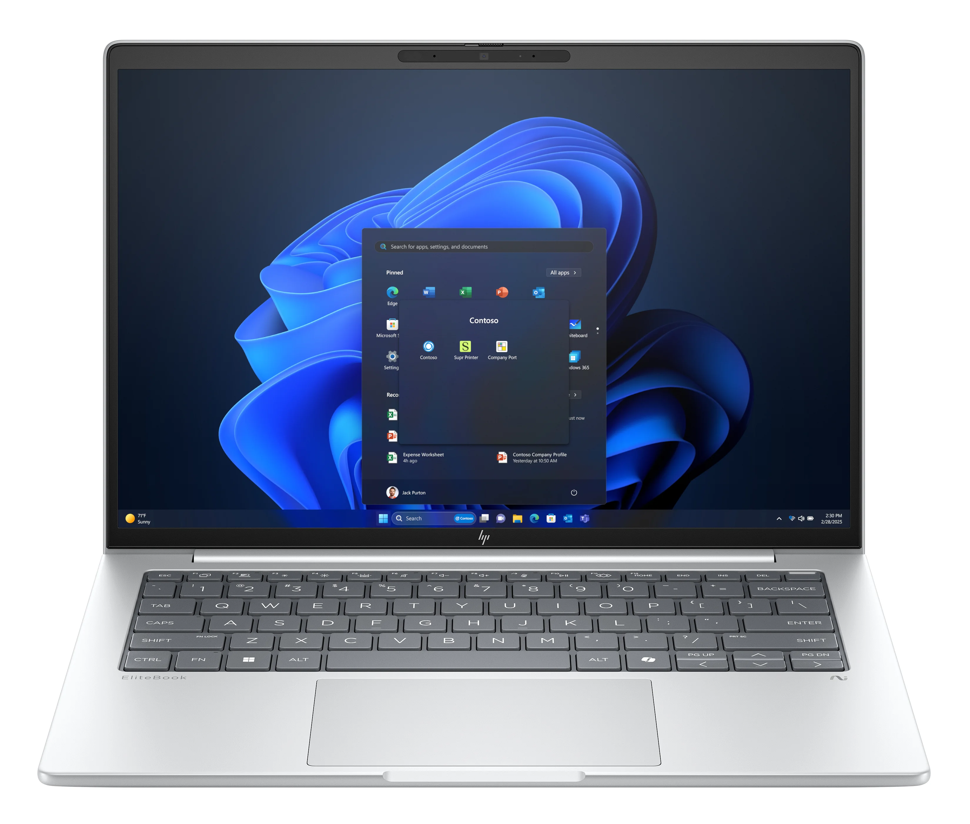 HP EliteBook 8 G1i Intel Core Ultra 7 255H Laptop 35,6 cm (14") WUXGA 32 GB DDR5-SDRAM 1 TB SSD Wi-Fi 7 (802.11be) Windows 11 Pro Silber