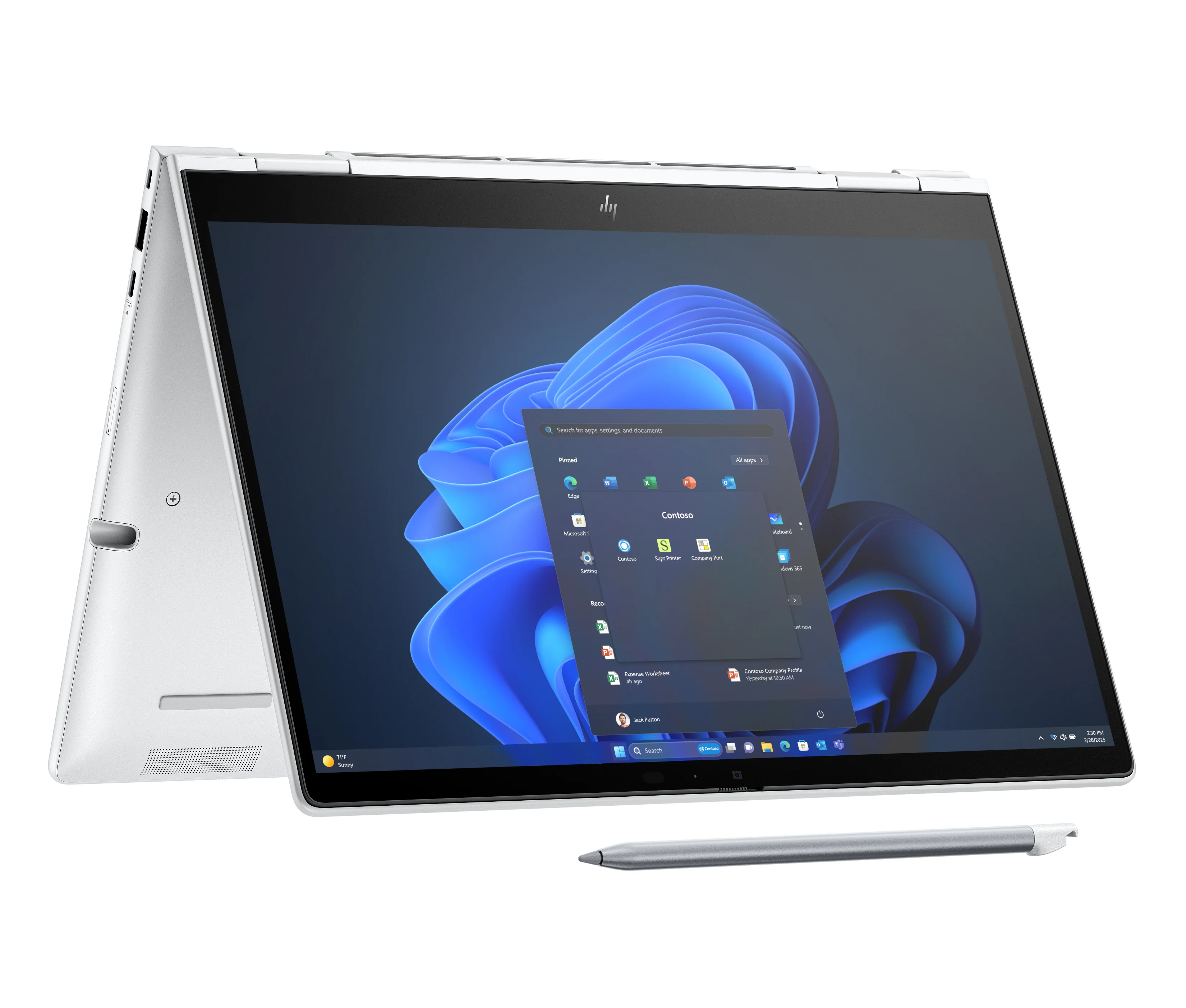 HP EliteBook 8 Flip G1i Intel Core Ultra 7 255U Hybrid (2-in-1) 33,8 cm (13.3") Touchscreen WUXGA 32 GB LPDDR5x-SDRAM 1 TB SSD Wi-Fi 7 (802.11be) Windows 11 Pro Silber