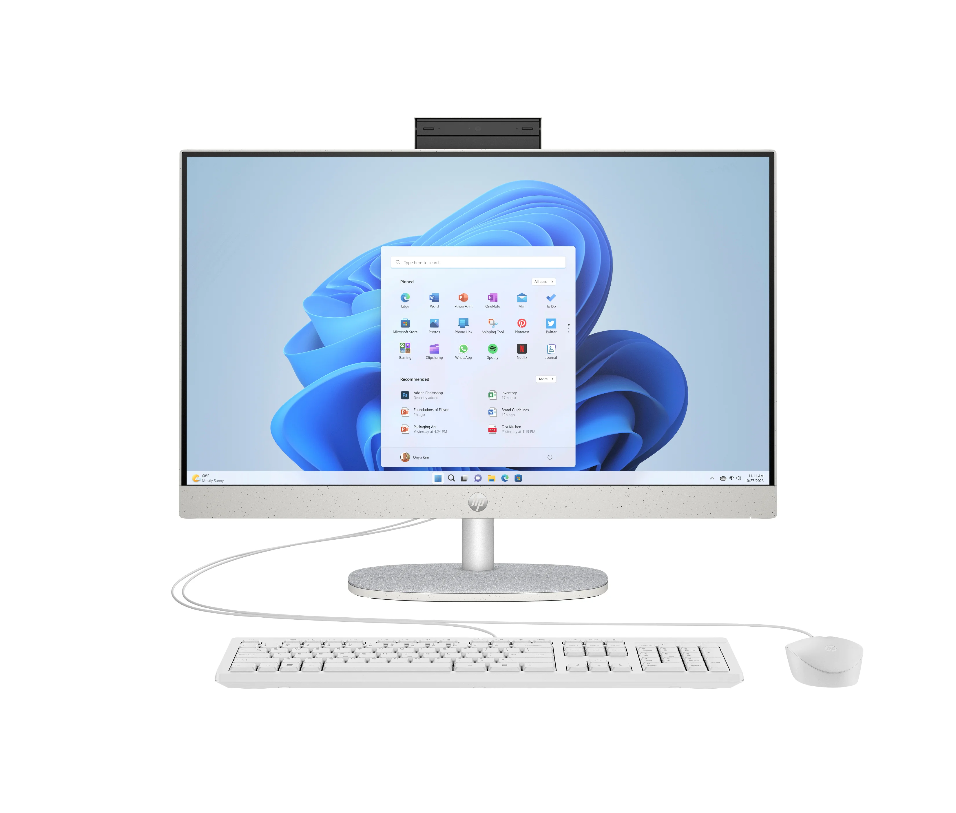 HP 24-cr0242ng PC Intel® Core™ i3 i3-N300 60,5 cm (23.8") 1920 x 1080 Pixel All-in-One-PC 8 GB DDR4-SDRAM 256 GB SSD FreeDOS Wi-Fi 6 (802.11ax) Weiß