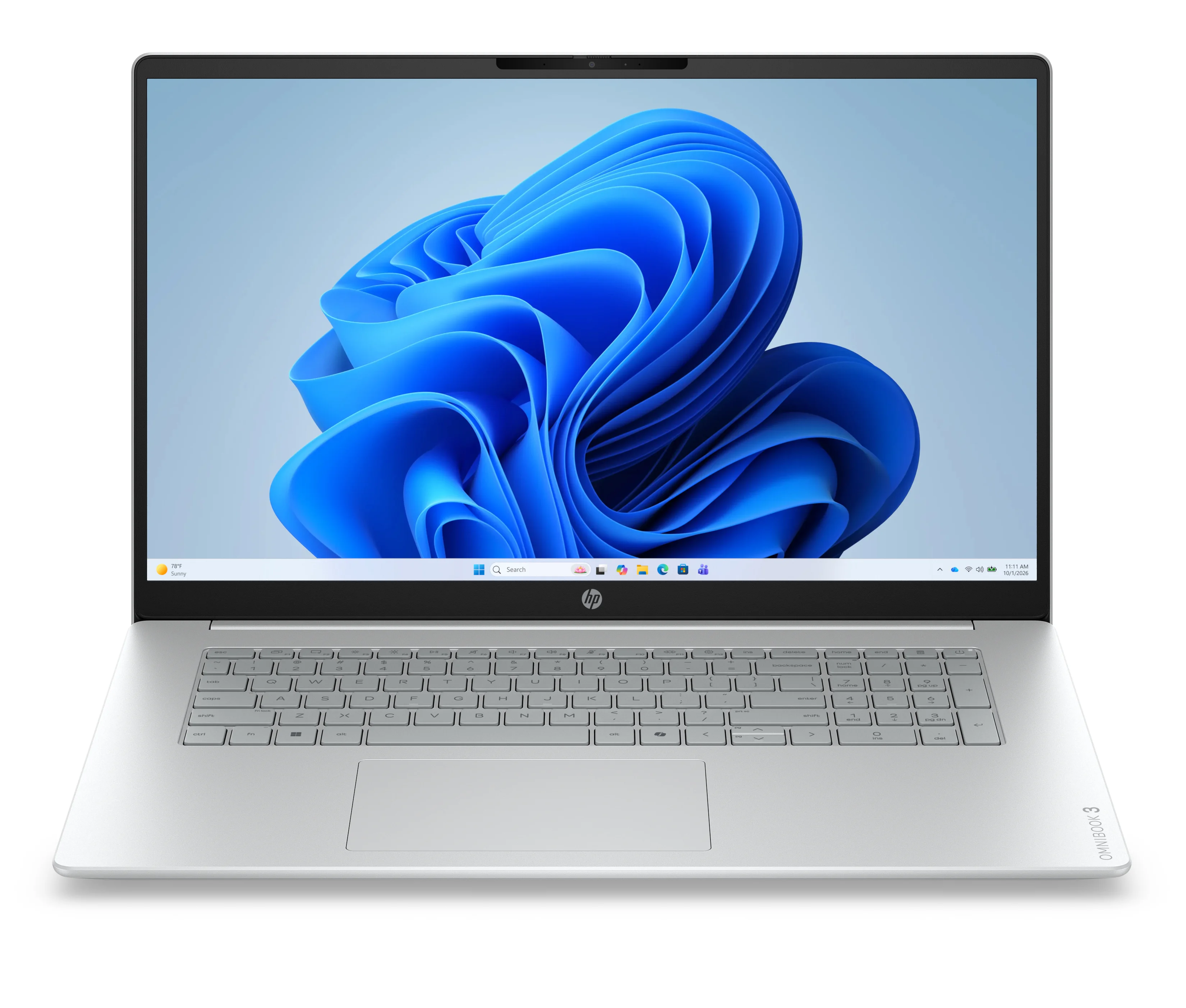 HP OmniBook 3 Laptop 17-dk0375ng Intel Core 7 150U 43,9 cm (17.3") Full HD 32 GB DDR5-SDRAM 512 GB SSD Wi-Fi 6 (802.11ax) Windows 11 Home Grau, Silber