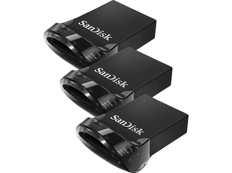 SANDISK Ultra® Fit 3er-Pack USB-Flash-Laufwerk, 32 GB, 130 MB/s, Schwarz