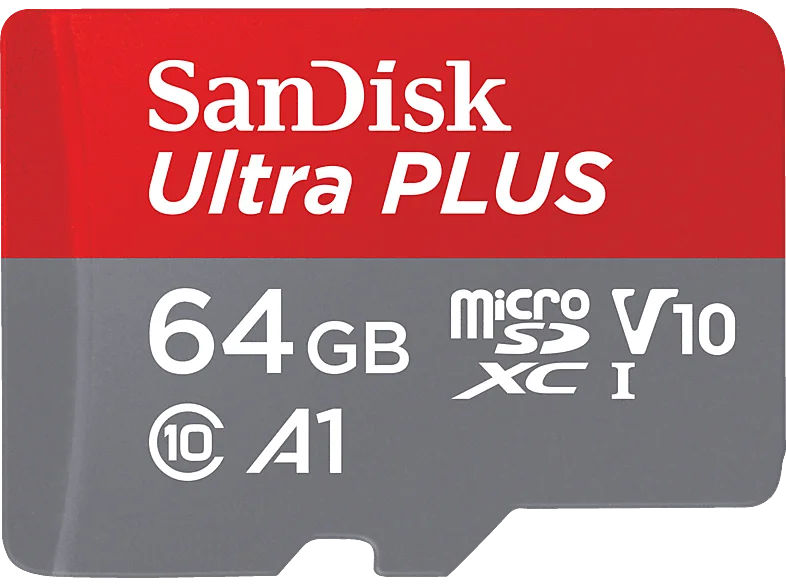SANDISK Ultra® PLUS, Micro-SDXC Speicherkarte, 64 GB, 150 MB/s