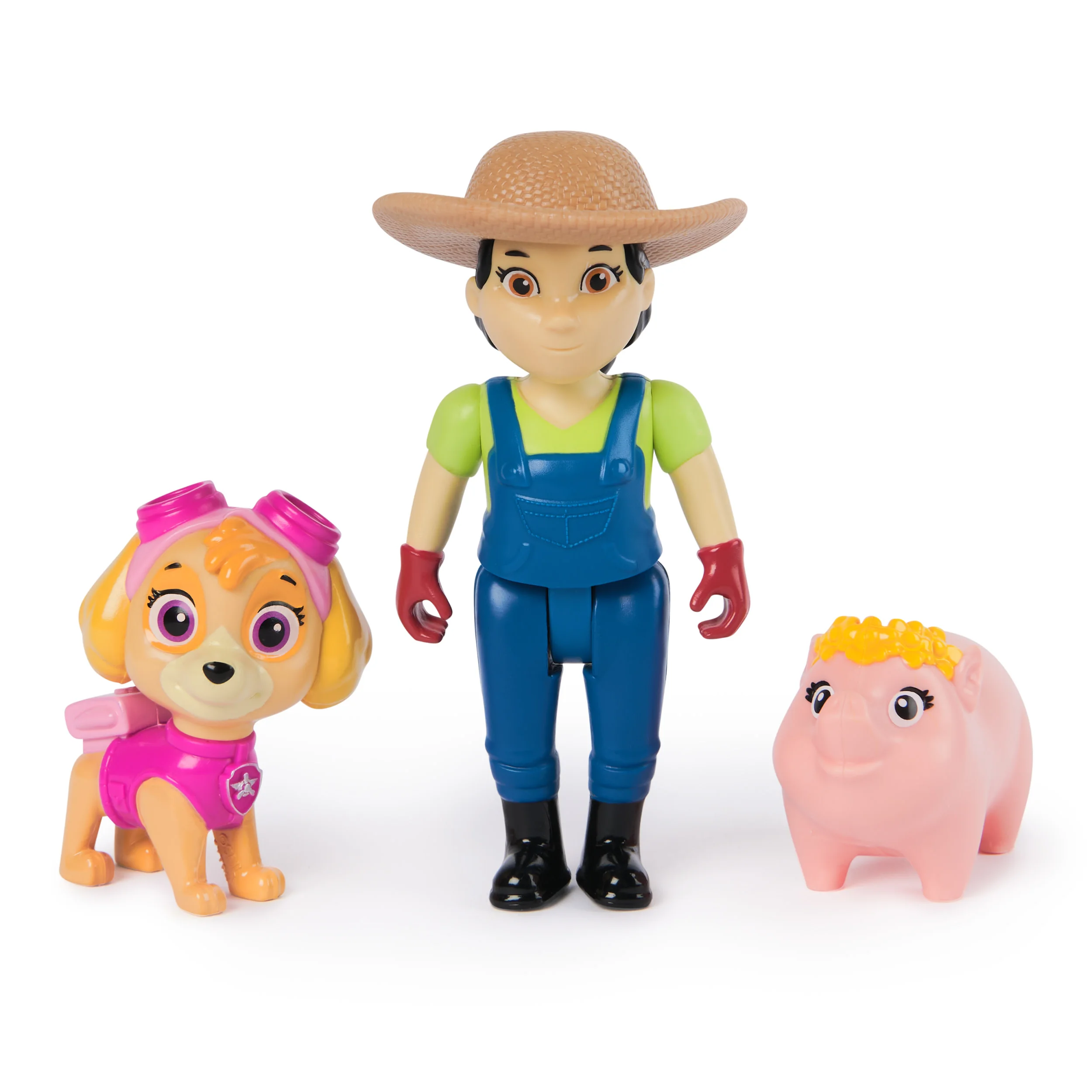 PAW Patrol Hero Pups – Actionfigurenset mit Skye Hundefigur, Bäuerin Yumi Figur und 1 Schweinchen