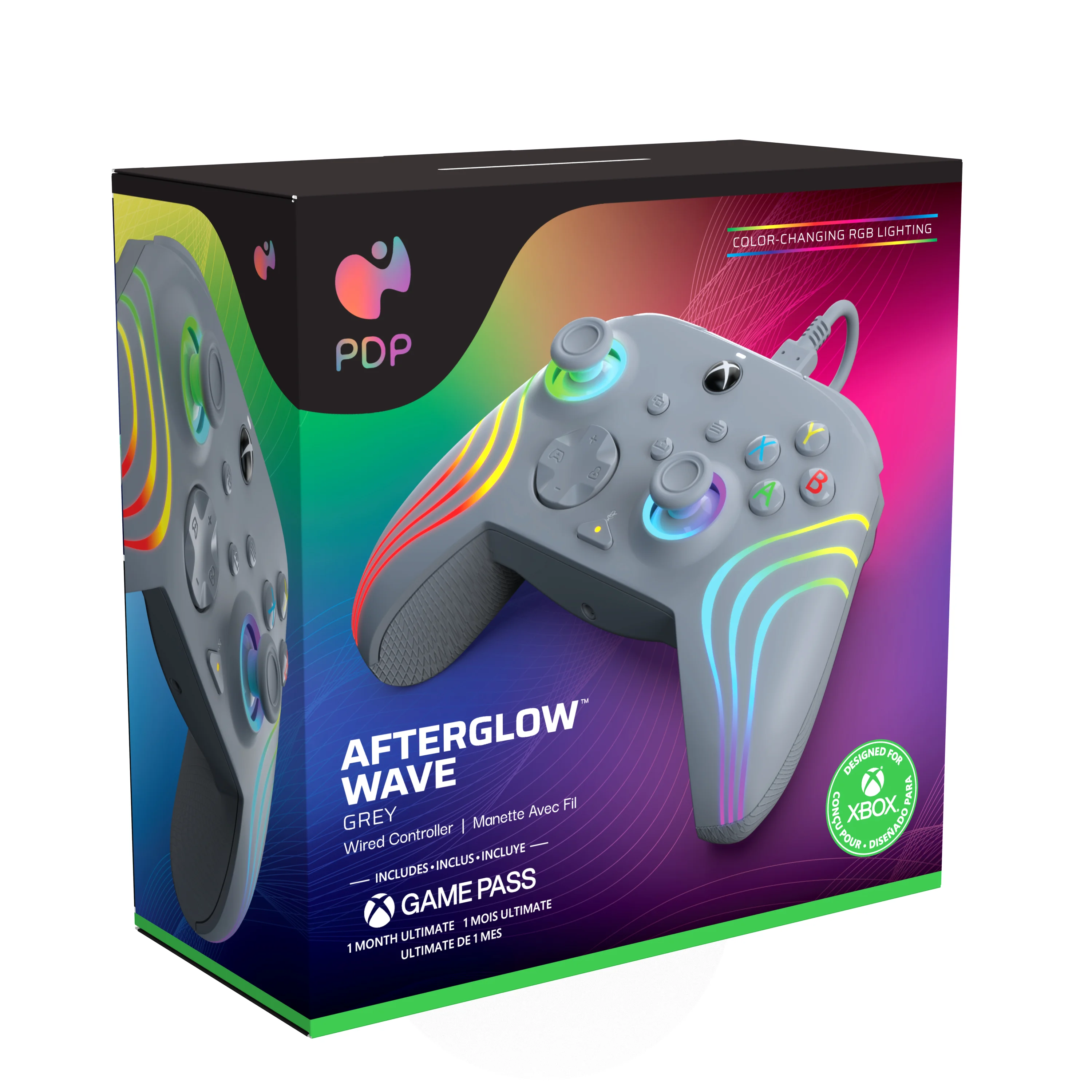 PDP Afterglow Wave Grau USB Gamepad Analog / Digital PC, Xbox One, Xbox Series S, Xbox Series X