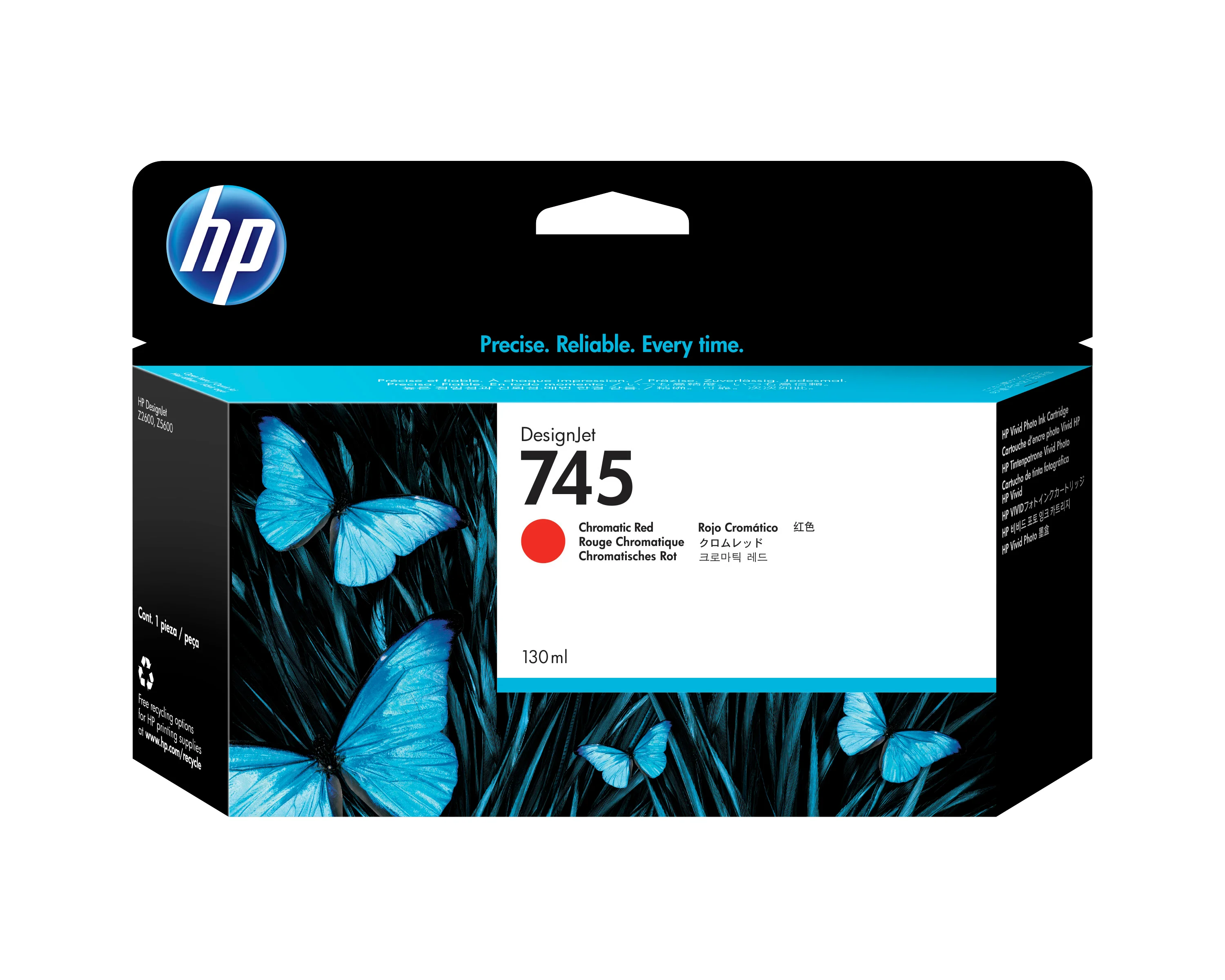 HP 745 DesignJet Druckerpatrone Chromatisches Rot, 130 ml