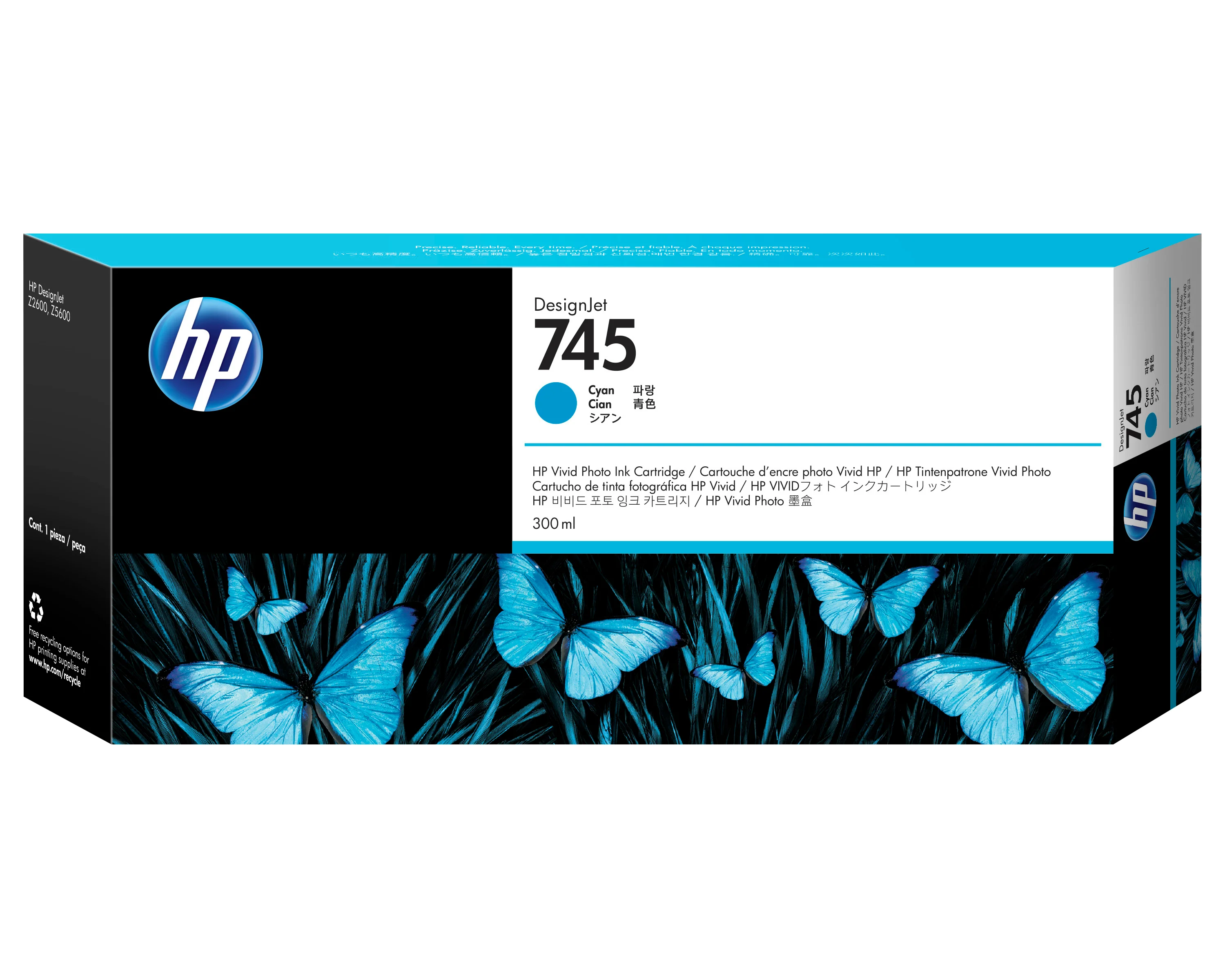 HP 745 DesignJet Druckerpatrone Cyan, 300 ml