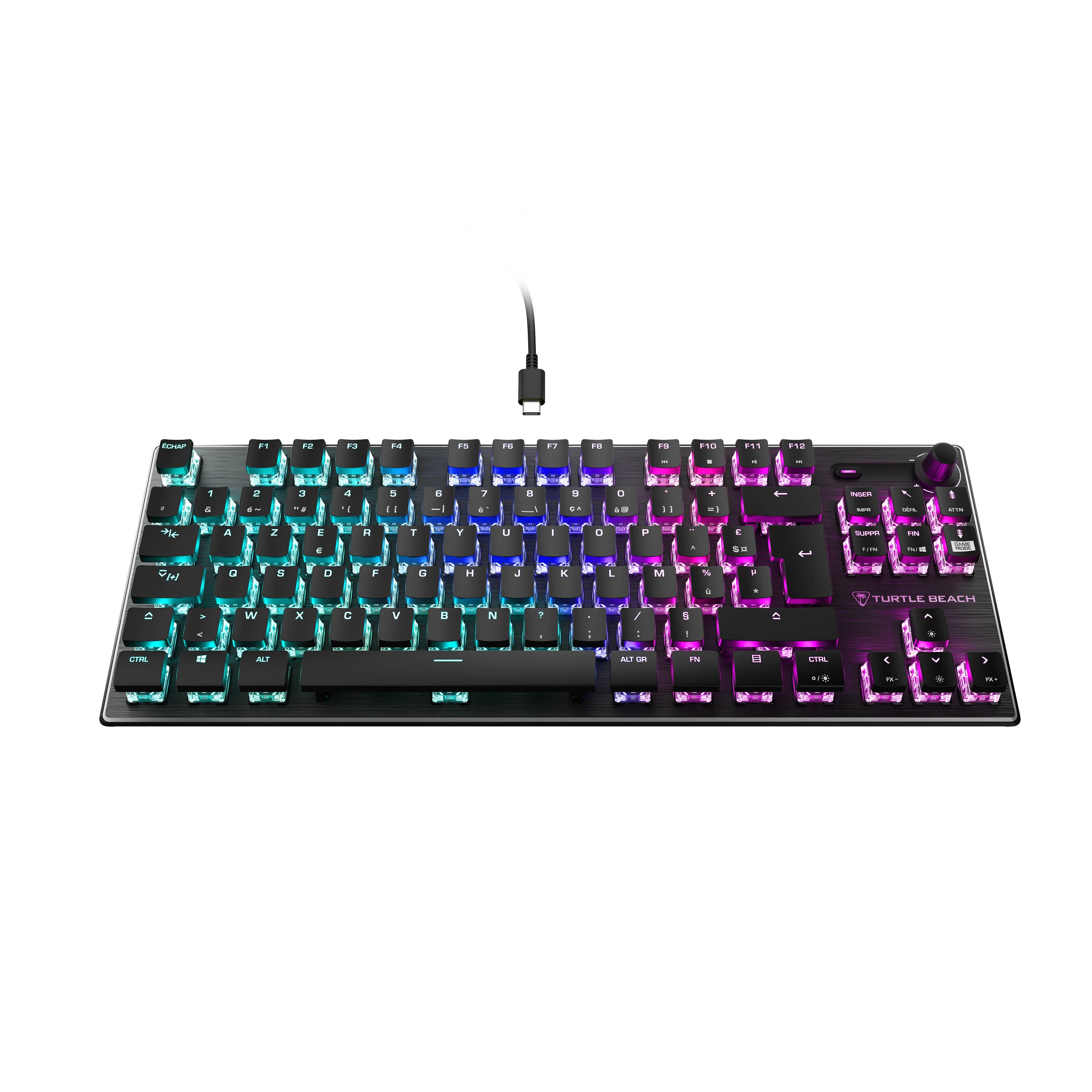 Turtle Beach Vulcan TKL – mechanische TITAN Switch PC-Gaming-Tastatur mit AIMO RGB-Beleuchtung und eloxierter Aluminium-Abdeckplatte