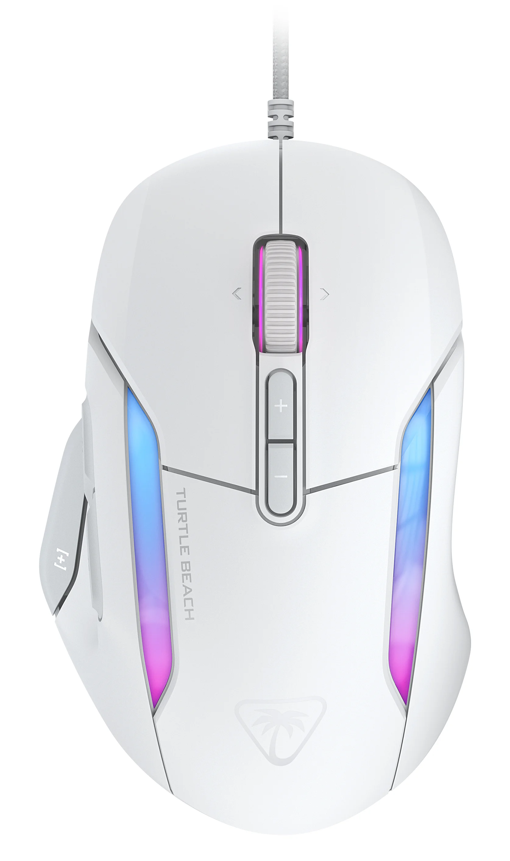 Turtle Beach Kone II – Ergonomische RGB-Gaming-Maus, 26K DPI Optischer Sensor, optische Schalter mit 100 Mio. Klick-Lebensdauer, 23 programmierbare Funktionen, 4D-Scroll-Rad, Weiß