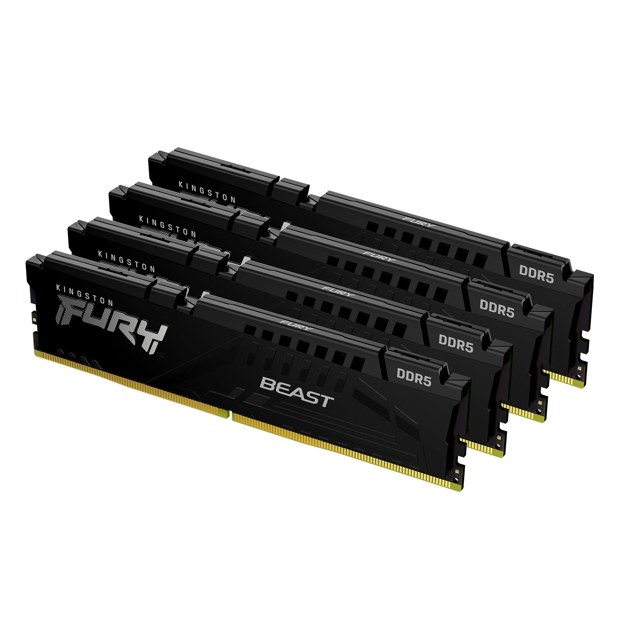 Kingston Technology FURY Beast 128 GB 5200 MT/s DDR5 CL40 DIMM (4er-Kit) Black XMP