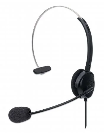 Manhattan 180498 Kopfhörer & Headset Kabelgebunden Kopfband Büro/Callcenter USB Typ-A Schwarz