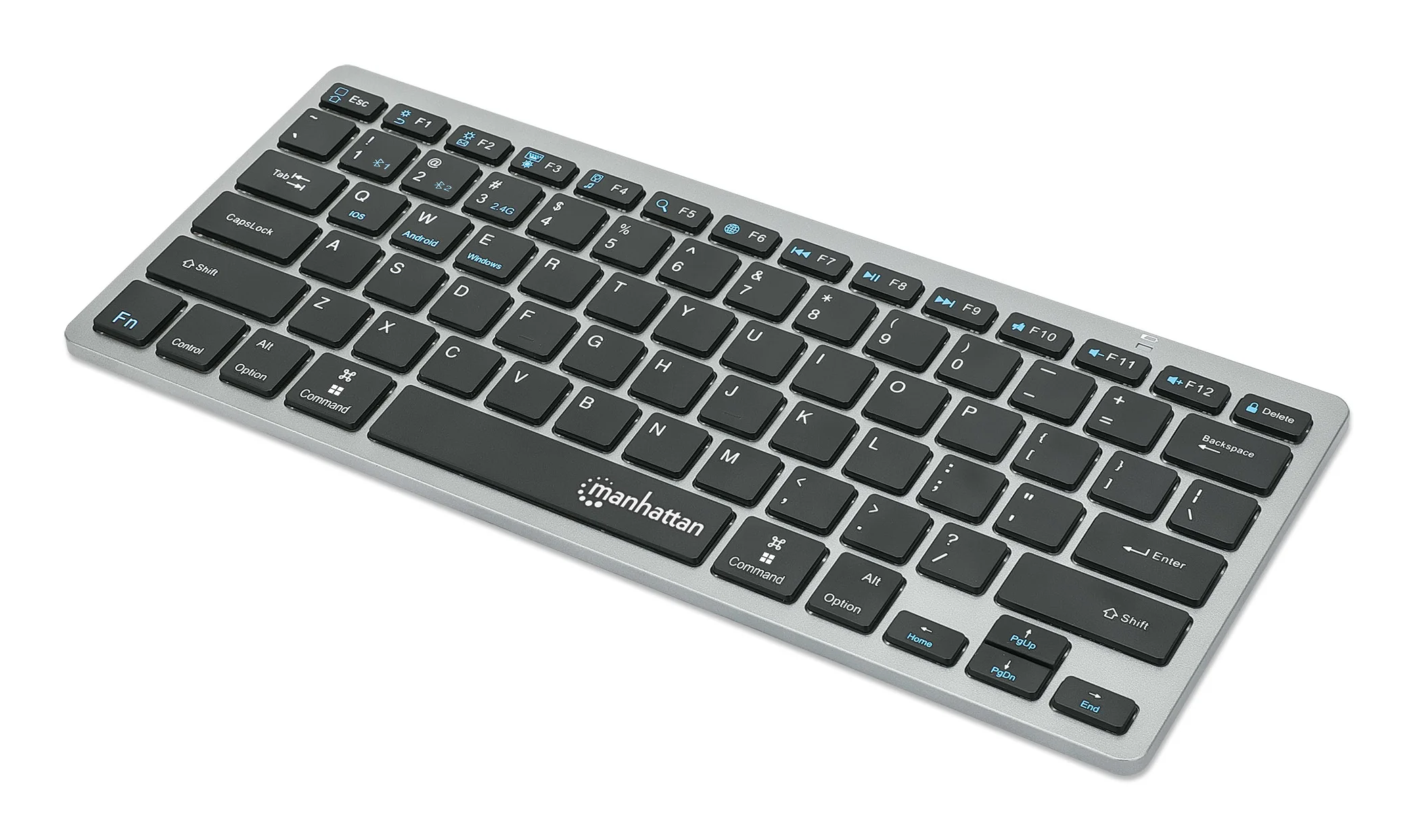 Manhattan 180559 Tastatur Büro RF Wireless + Bluetooth QWERTZ Deutsch Schwarz, Grau