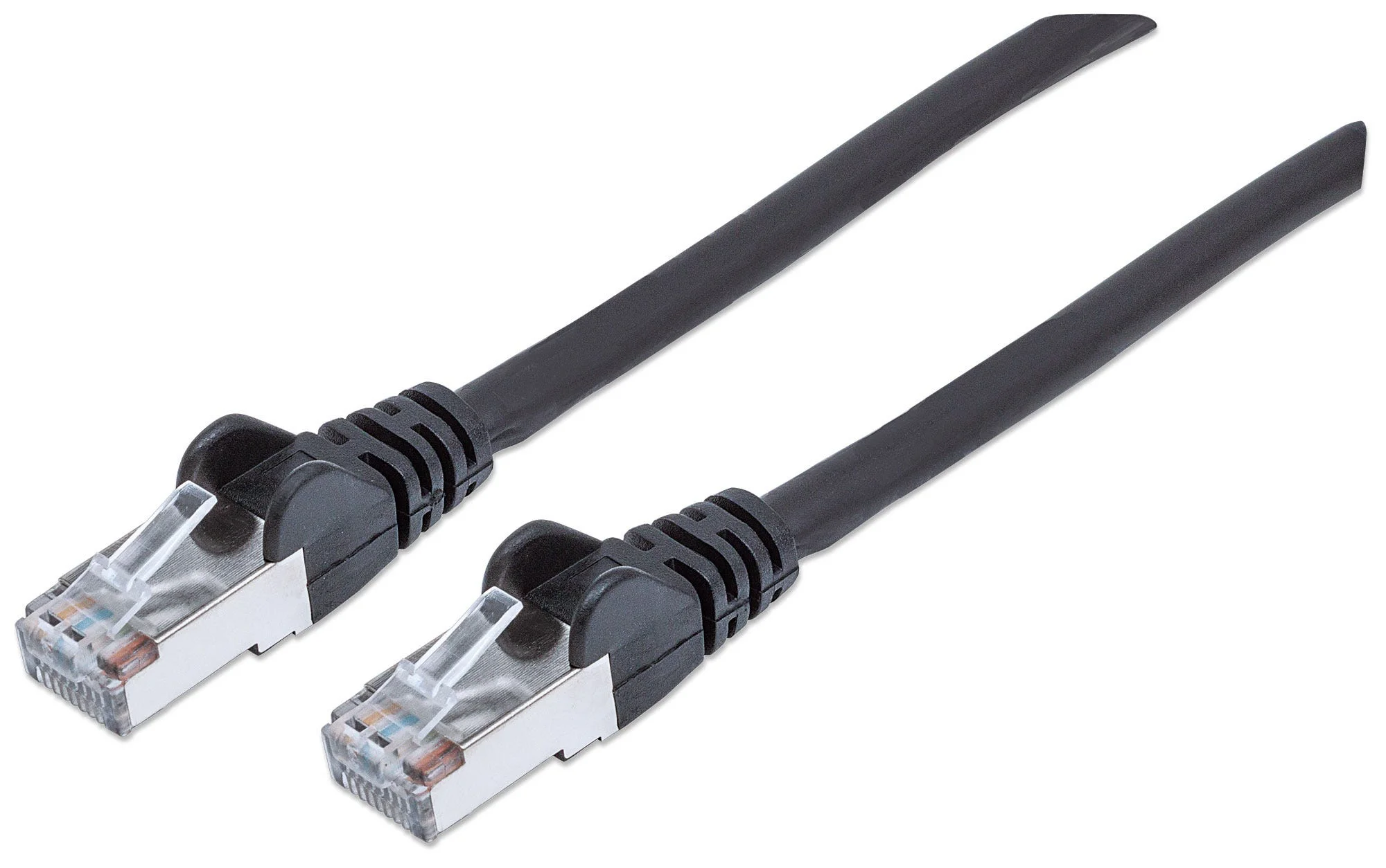 Intellinet Premium Netzwerkkabel, Cat6, S/FTP, 100% Kupfer, Cat6-zertifiziert, LS0H, RJ45-Stecker/RJ45-Stecker, 2,0 m, schwarz