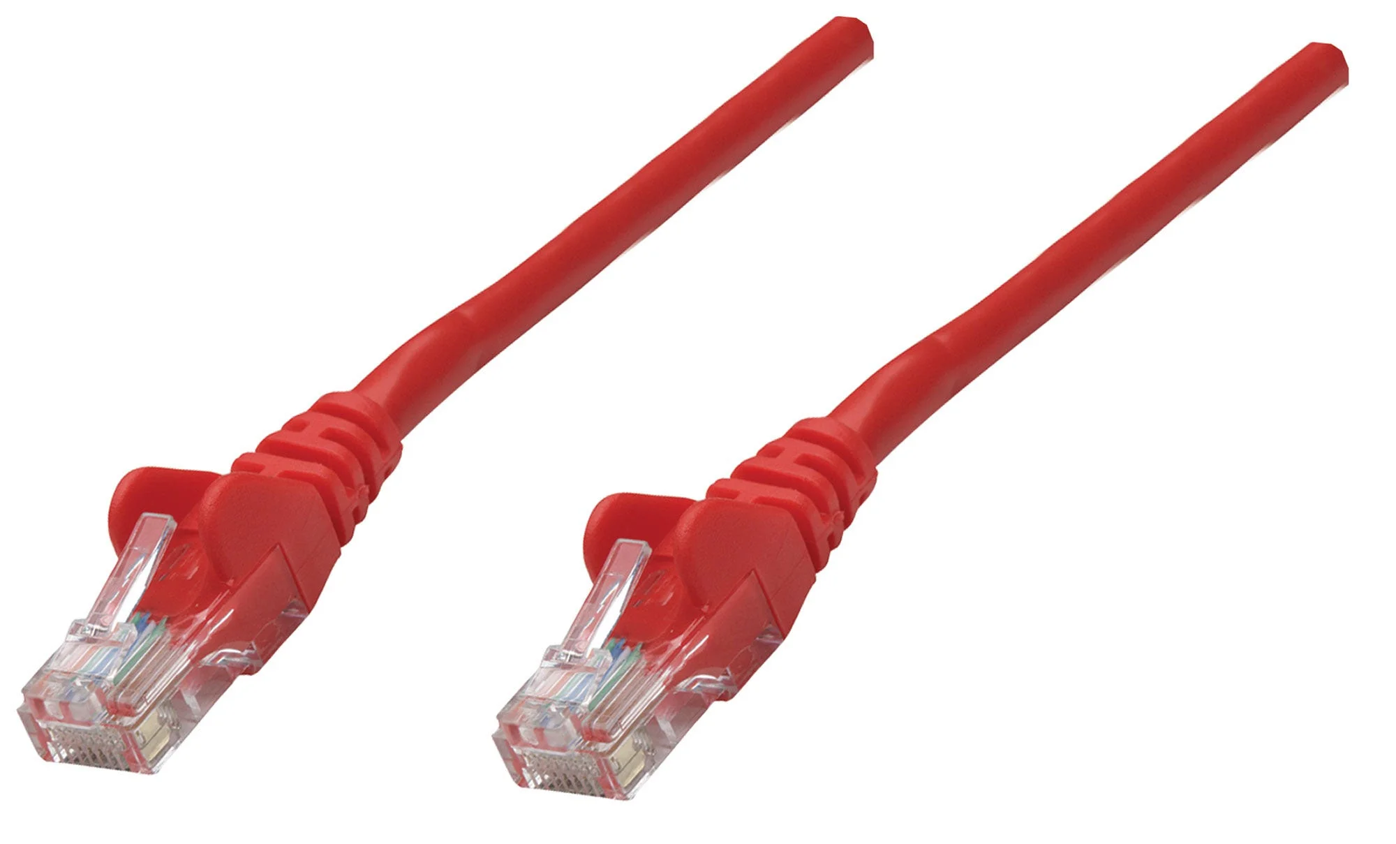Intellinet Premium Netzwerkkabel, Cat6a, S/FTP, 100% Kupfer, Cat6a-zertifiziert, LS0H, RJ45-Stecker/RJ45-Stecker, 0,25 m, rot
