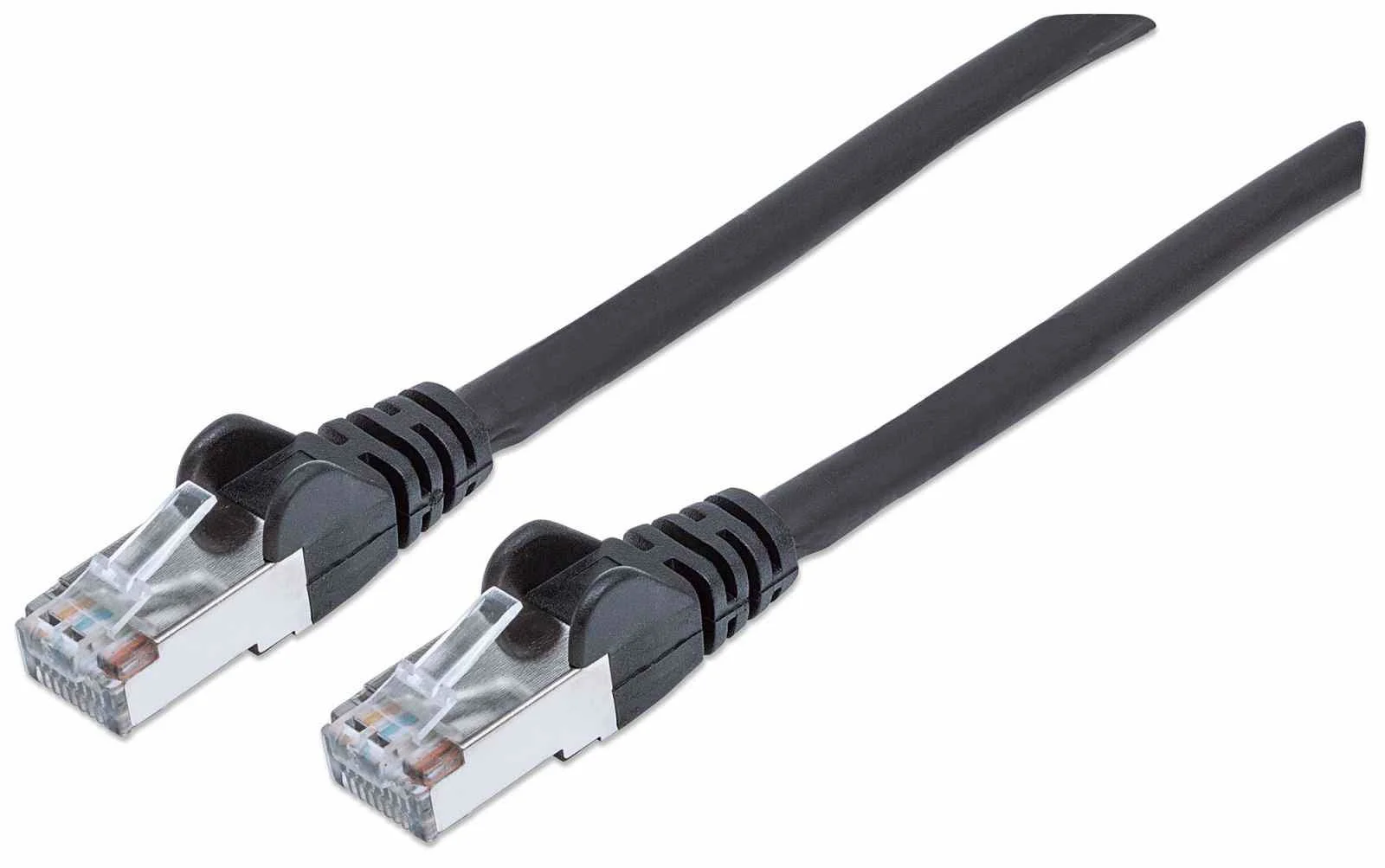 Intellinet Netzwerkkabel mit Cat6a-Stecker und Cat7-Rohkabel, S/FTP, 100% Kupfer, LS0H, 0,5 m, schwarz