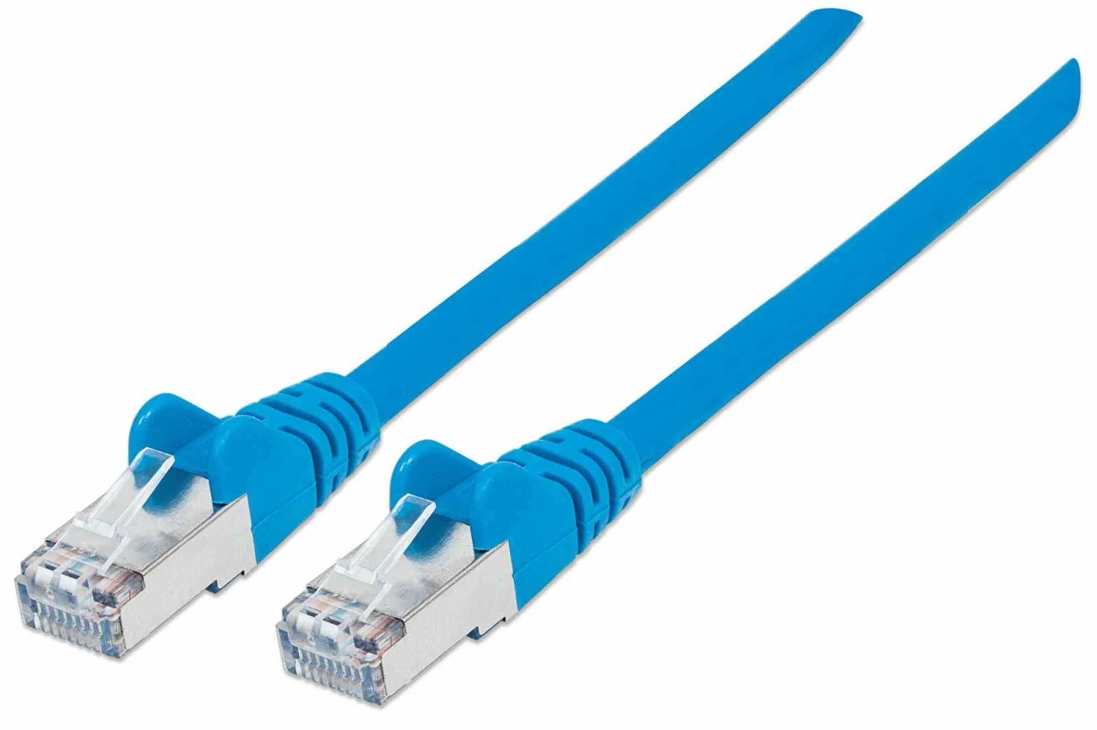Intellinet Netzwerkkabel mit Cat6a-Stecker und Cat7-Rohkabel, S/FTP, 100% Kupfer, LS0H, 1,5 m, blau
