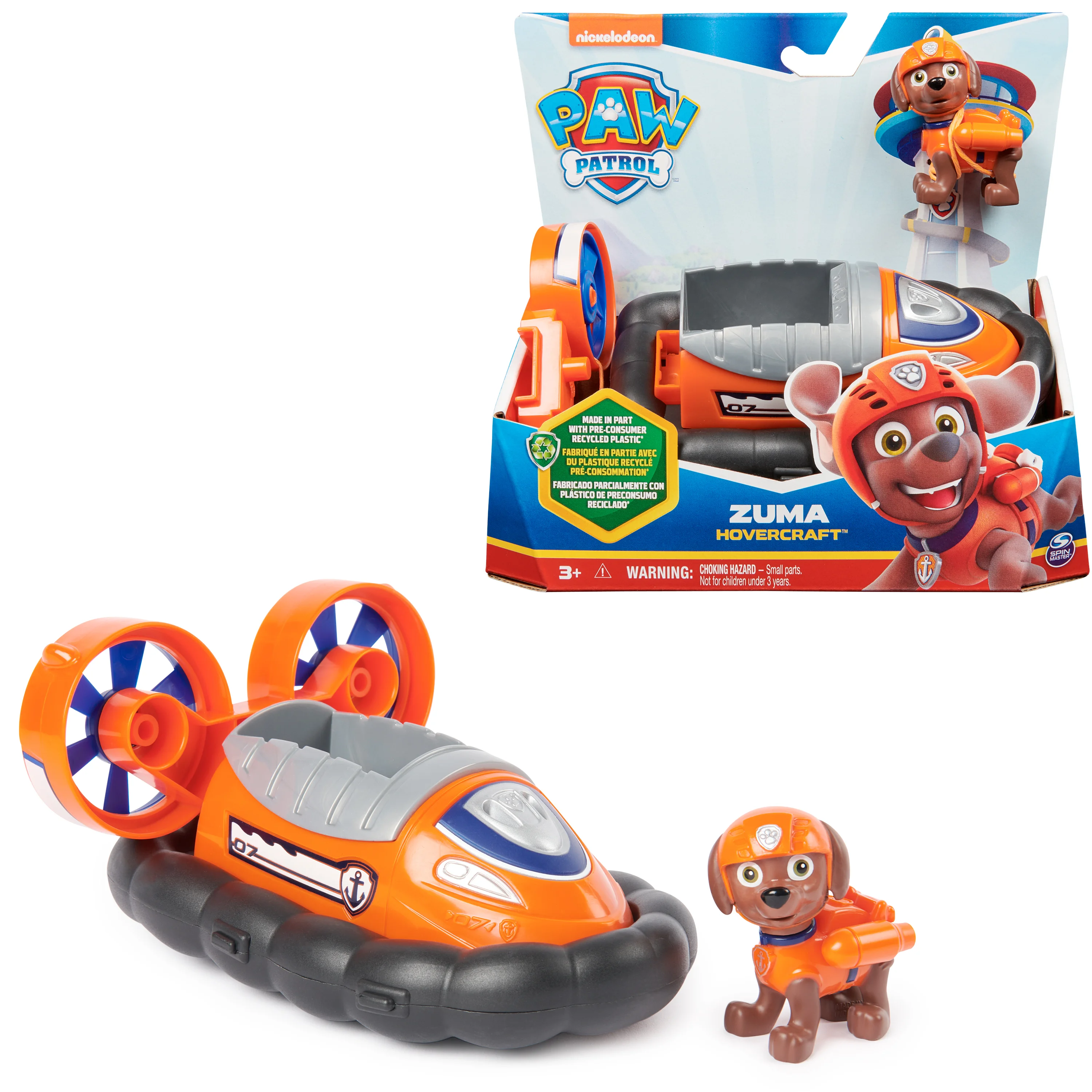 PAW Patrol , Luftkissenboot mit Zuma-Figur (Sustainable Basic Vehicle/Basis Fahrzeug)