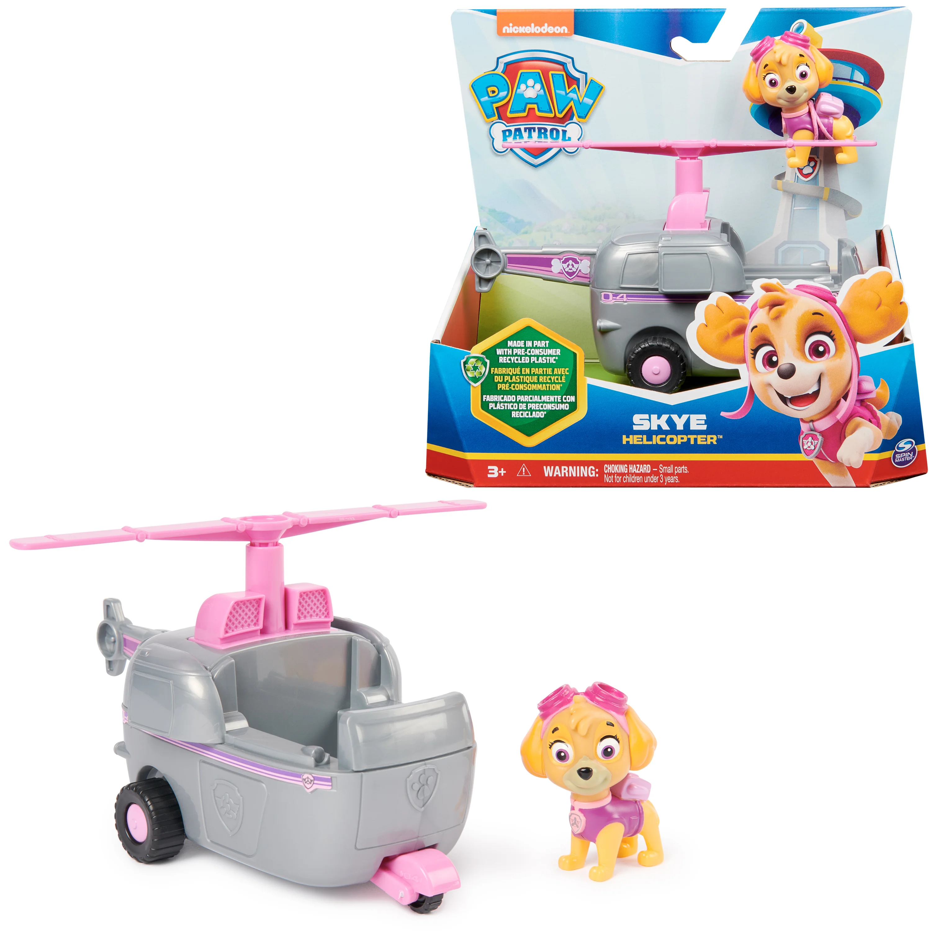 PAW Patrol , Helikopter mit Skye-Figur (Sustainable Basic Vehicle/Basis Fahrzeug)
