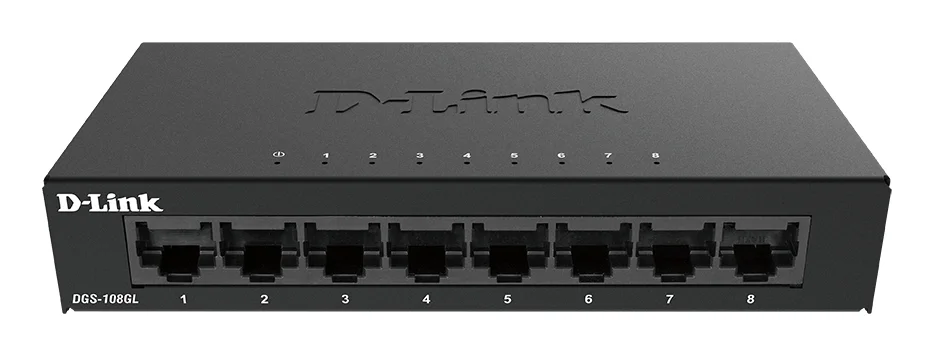 D-Link DGS-108GL Unmanaged Gigabit Ethernet (10/100/1000) Schwarz