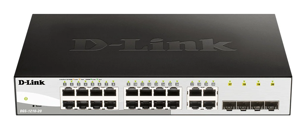 D-Link DGS-1210-20 Managed L2 Gigabit Ethernet (10/100/1000) 1U Schwarz
