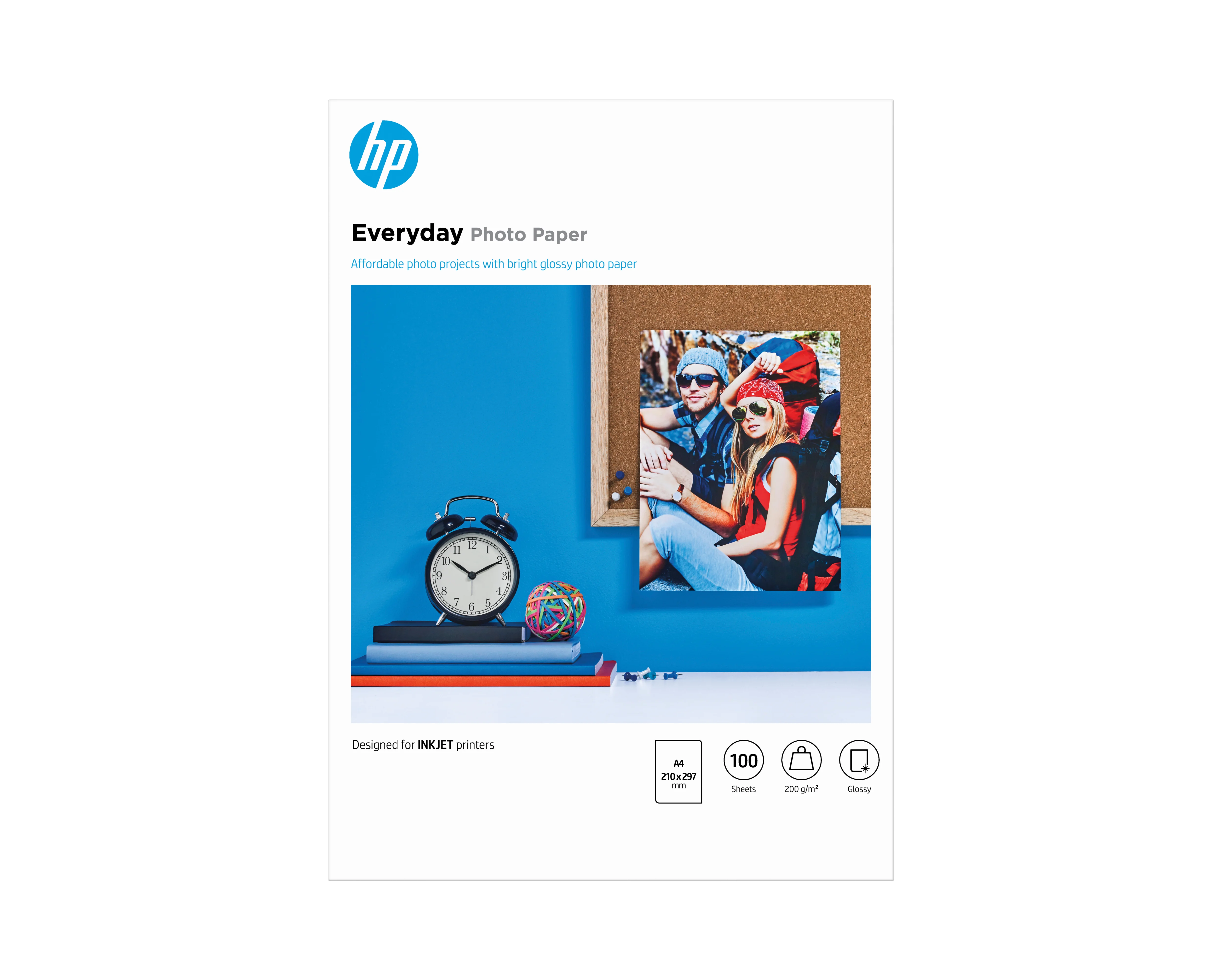 HP Normales Fotopapier, glänzend, 200 g/m2, A4 (210 x 297 mm), 100 Blatt