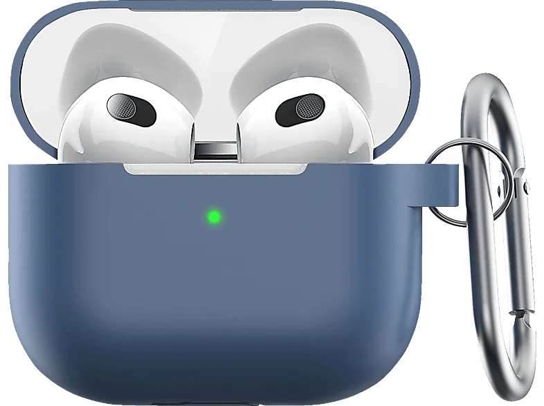 KEYBUDZ Elevate Schutzhülle mit Karabiner für Apple AirPods 3 Schutzcase, Blau