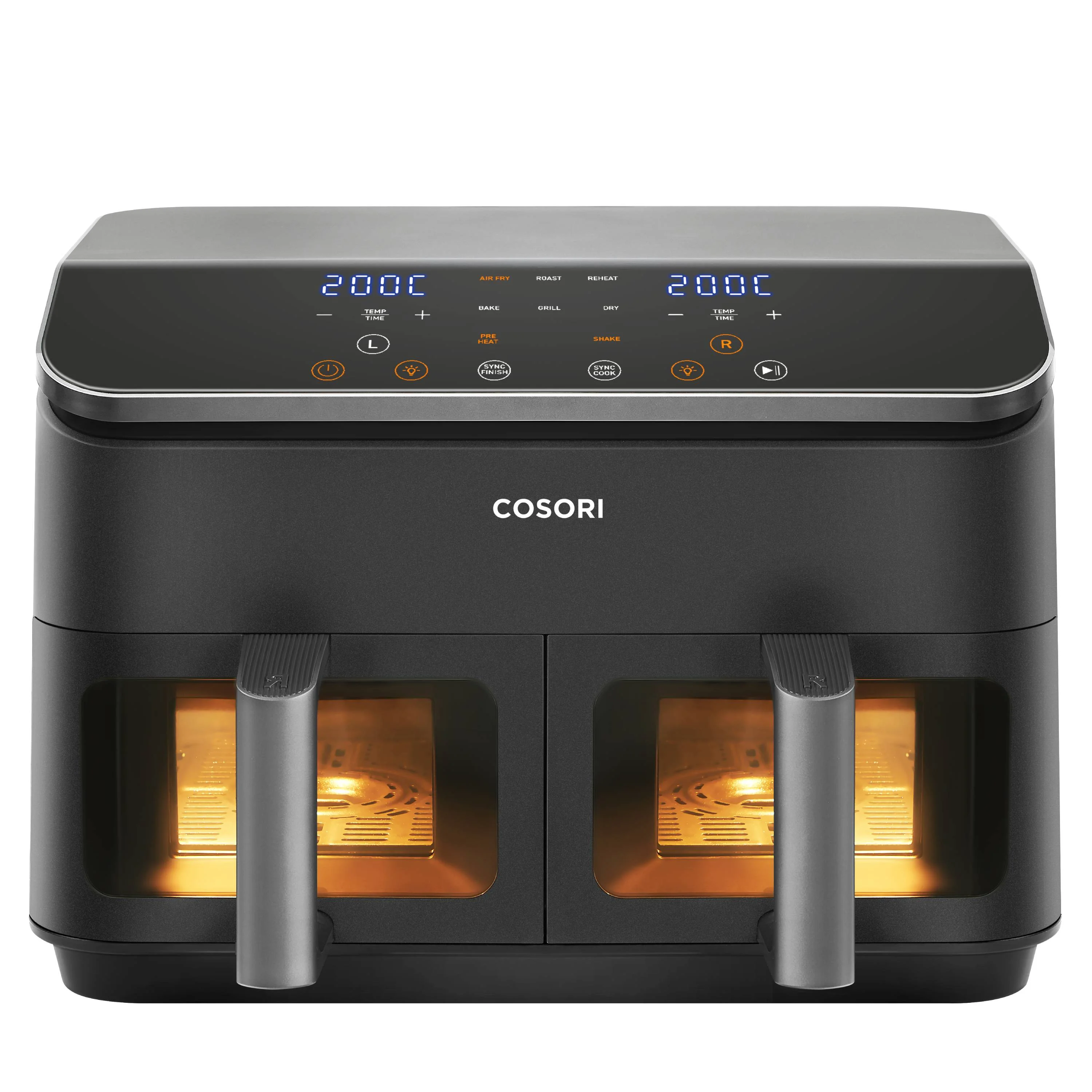 Cosori Dual Basket Chef Edition Doppel 8,5 l Eigenständig 1750 W Heißluftfritteuse Schwarz, Silber