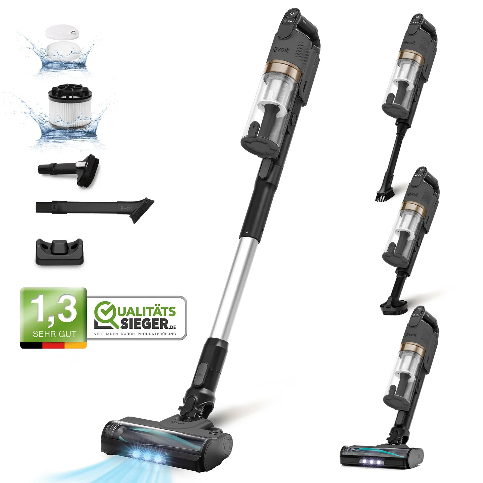 Levoit LVAC-200 Stabstaubsauger Akku Trocken HEPA Beutellos 0,75 l 180 W Schwarz 2,2 Ah