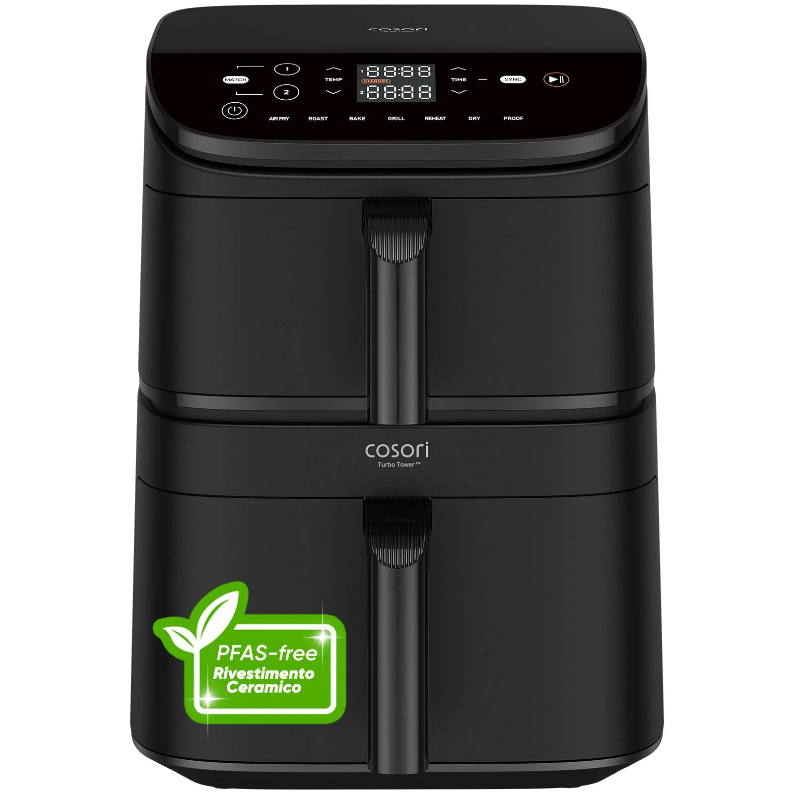 Cosori CAF-DC121-AEUR Doppel 10,8 l Eigenständig 2630 W Heißluftfritteuse Schwarz