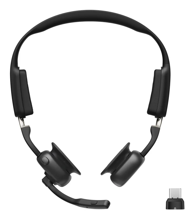 SHOKZ Openmeet Kopfhörer Kabellos Ohrbügel Büro/Callcenter USB Typ-C Bluetooth Schwarz
