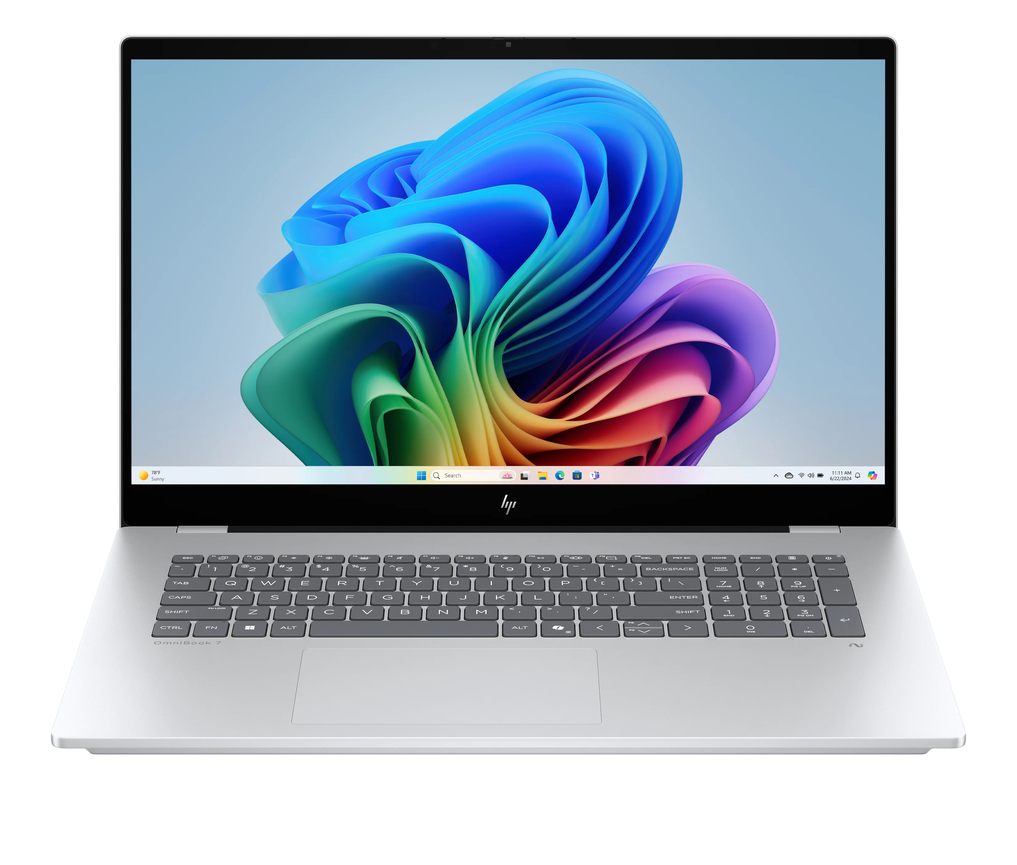 HP OmniBook 7 Laptop Next Gen AI 17-dc0378ngx Copilot+ PC Intel Core Ultra 7 258V 43,9 cm (17.3") Touchscreen Full HD 32 GB LPDDR5x-SDRAM 1 TB SSD NVIDIA GeForce RTX 4050 Wi-Fi 7 (802.11be) Windows 11 Home Silber