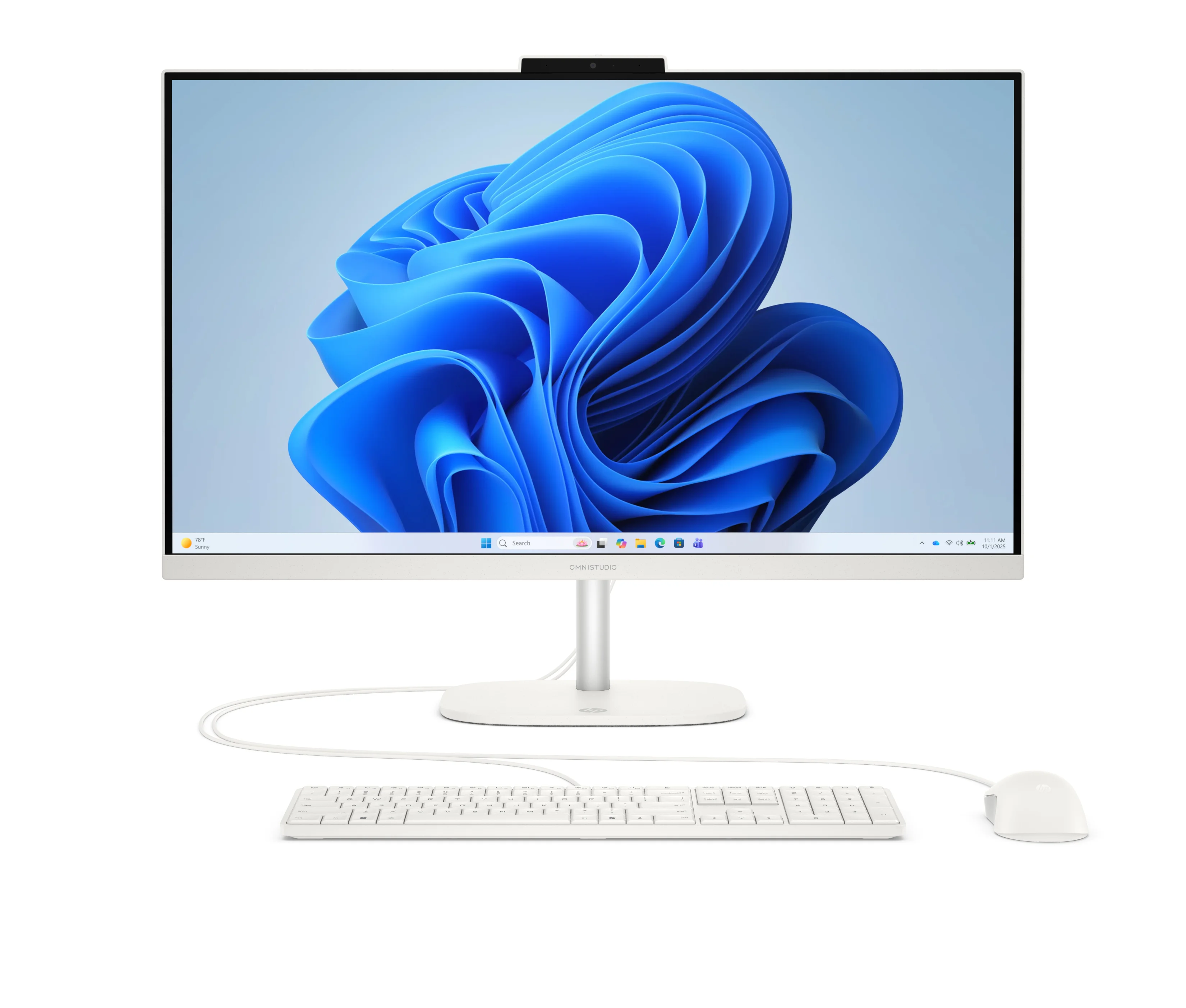 HP OmniStudio All-in-One Desktop 27-cv0351ng PC AMD Ryzen™ 5 220 68,6 cm (27") 1920 x 1080 Pixel 8 GB DDR5-SDRAM 512 GB SSD Windows 11 Home Wi-Fi 6 (802.11ax) Weiß