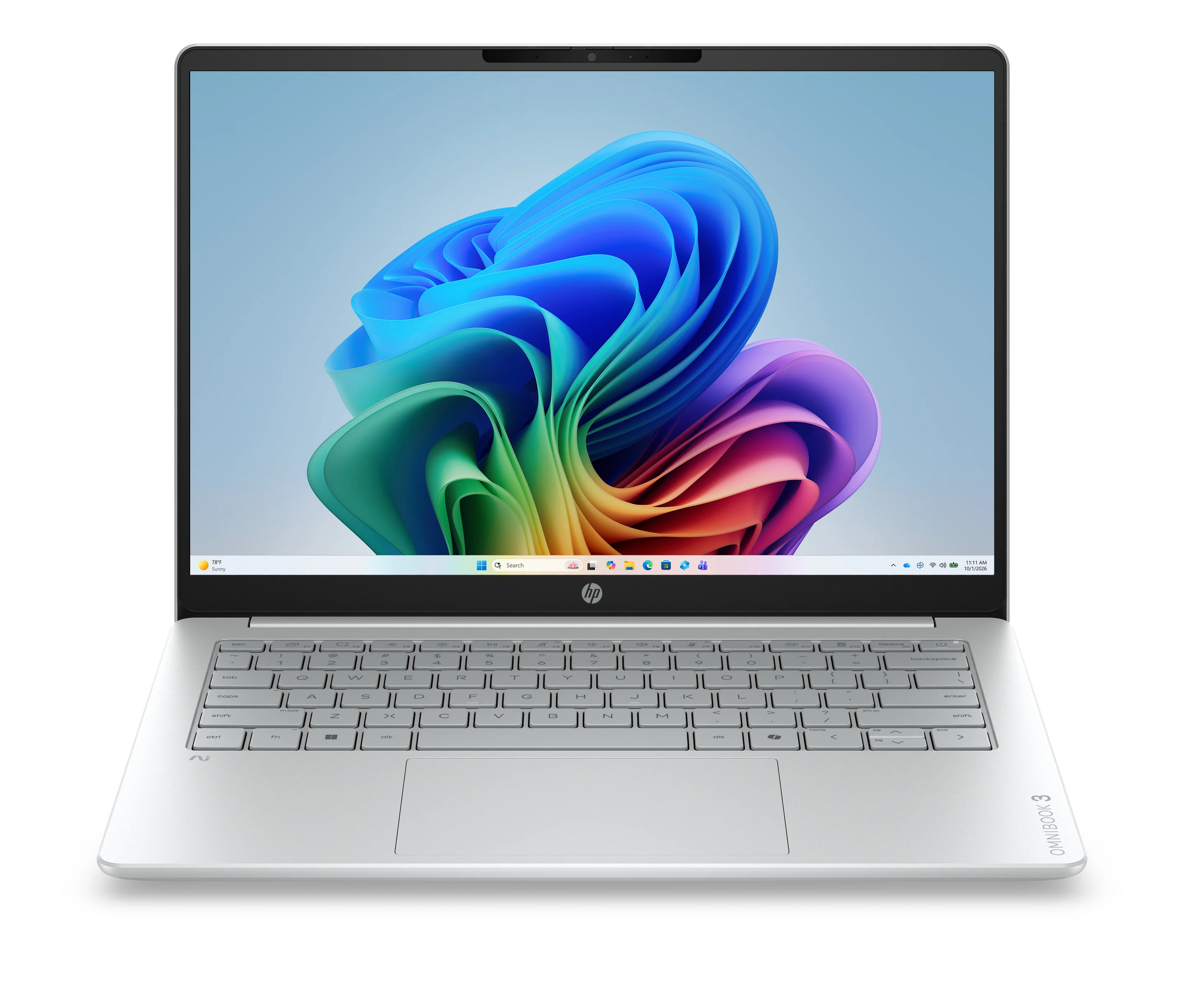 HP OmniBook 3 14-hz0155ng Next Gen AI Copilot+ PC Snapdragon X1-26-100 Laptop 35,6 cm (14") 2K 16 GB LPDDR5x-SDRAM 512 GB SSD Wi-Fi 6E (802.11ax) Windows 11 Home Silber