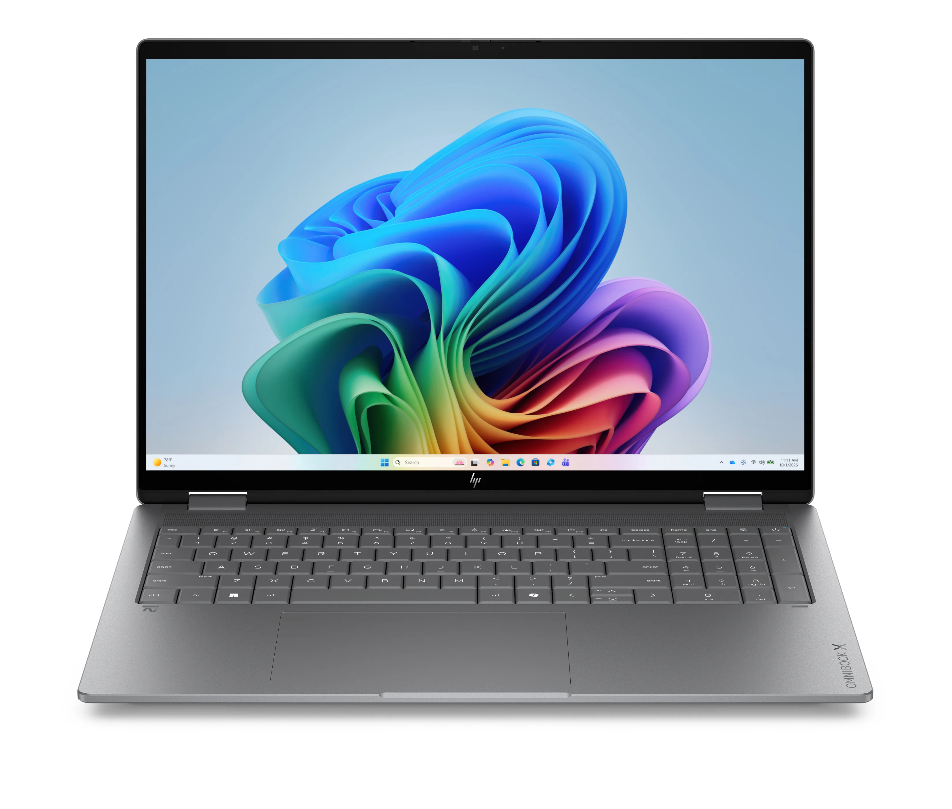 HP OmniBook X Flip 2-in-1 Laptop Next Gen AI 16-cc0160ng Copilot+ PC AMD Ryzen AI 5 40,6 cm (16") Touchscreen 2K 24 GB LPDDR5x-SDRAM 1 TB SSD Wi-Fi 7 (802.11be) Windows 11 Home Silber