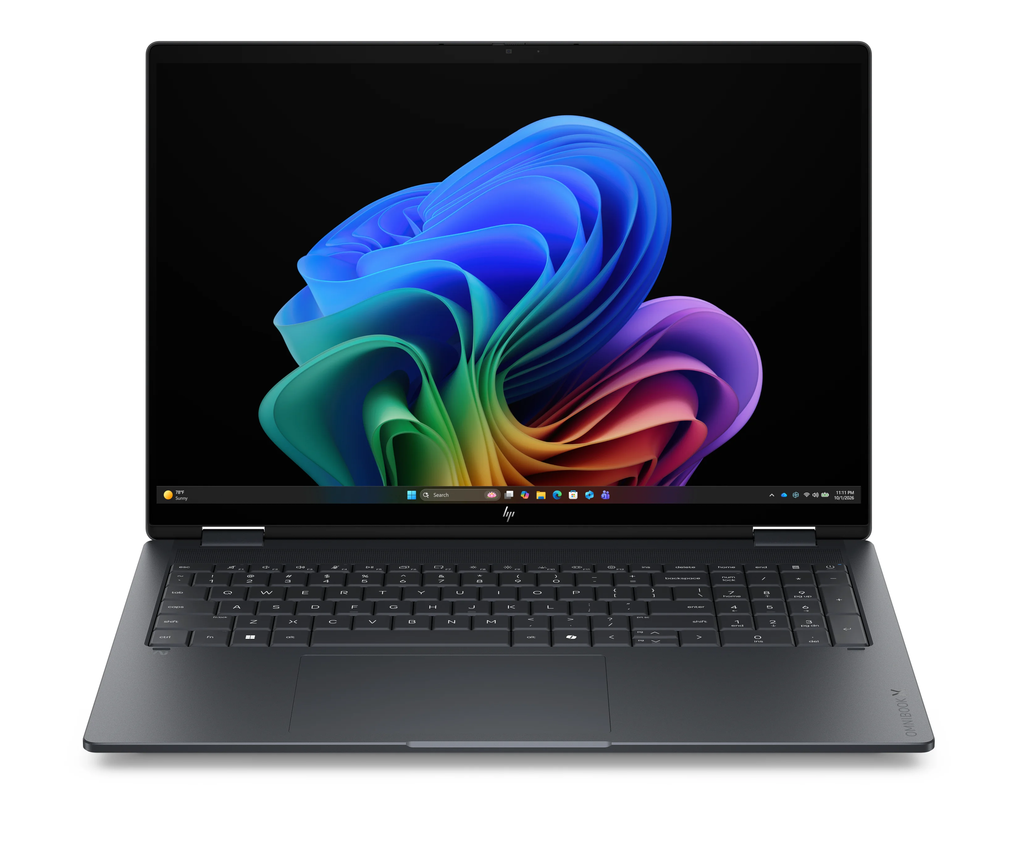 HP DF7H7EA laptop Copilot+ PC Intel Core Ultra 7 40,6 cm (16") Touchscreen 2K 24 GB LPDDR5x-SDRAM 512 GB SSD Wi-Fi 7 (802.11be) Windows 11 Home Schwarz, Grau