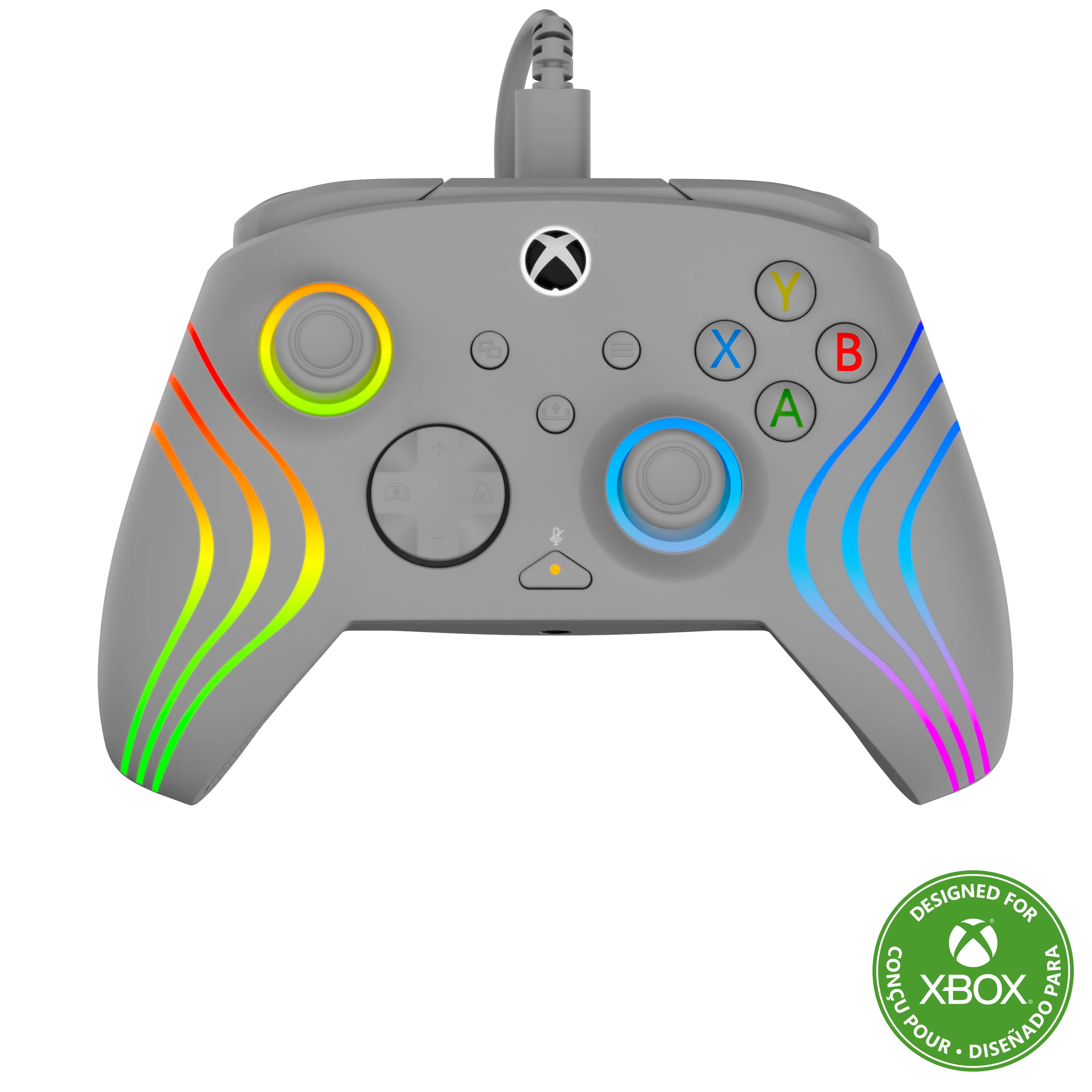 Turtle Beach Afterglow Wave Controller Grau Wired RGB Gaming Controller – Lizenziert für Xbox Series X oder S, Xbox One und Windows