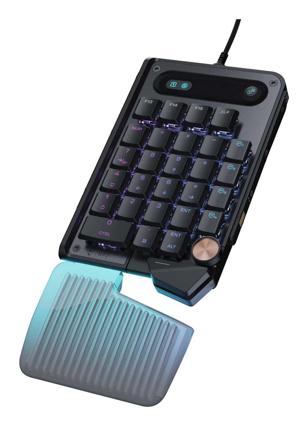 Turtle Beach Command Series KP7 Gaming-Tastatur – Kompaktes Design, Schnelltrigger, Hall-Effekt-Schalter, programmierbares Scrollrad, 8K-Abrufrate, Double-Shot-PBT-Tastenkappen, RGB-Beleuchtung