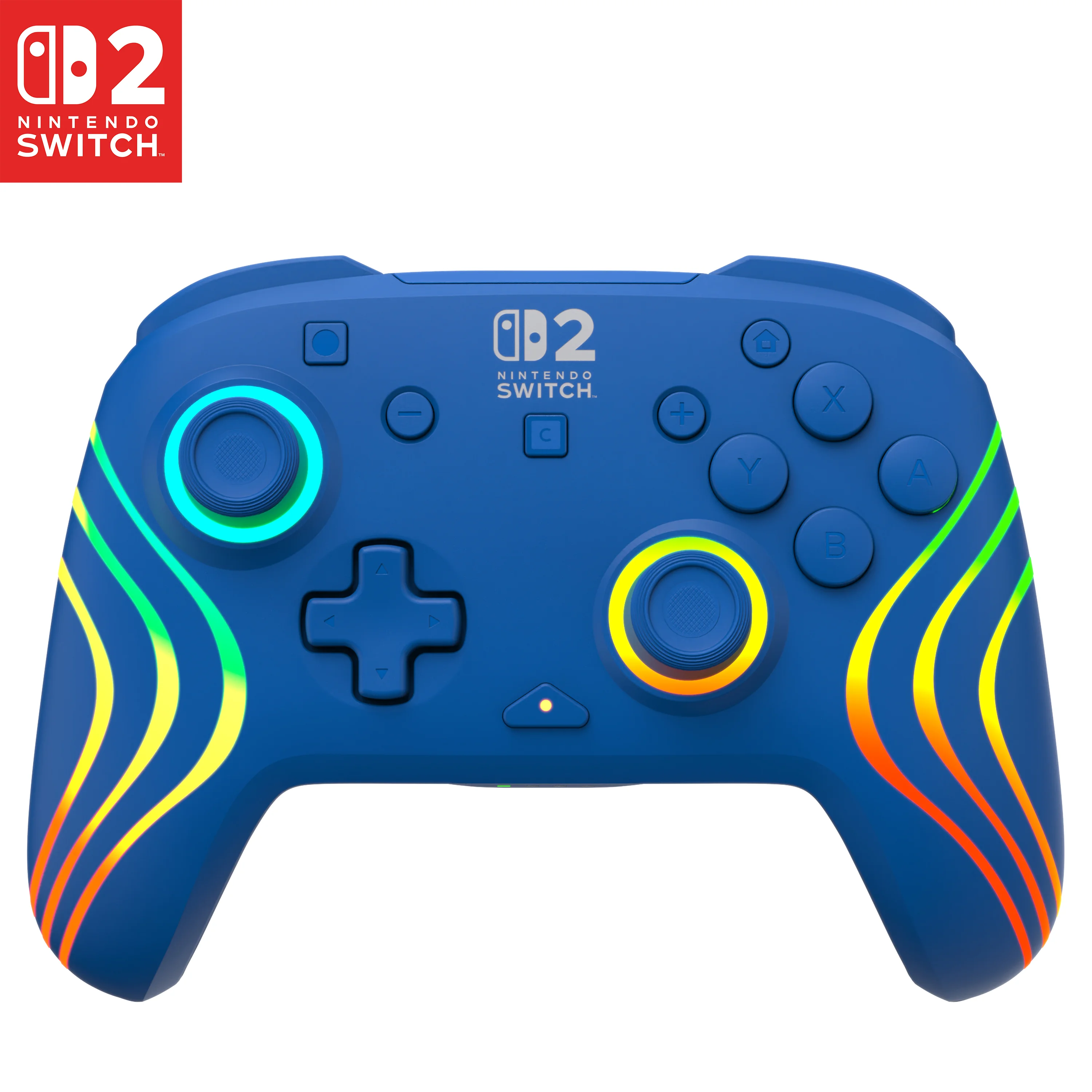 Turtle Beach Afterglow Wave Blau Kabelloser RGB-Gaming-Controller offiziell lizenziert für Nintendo Switch 2