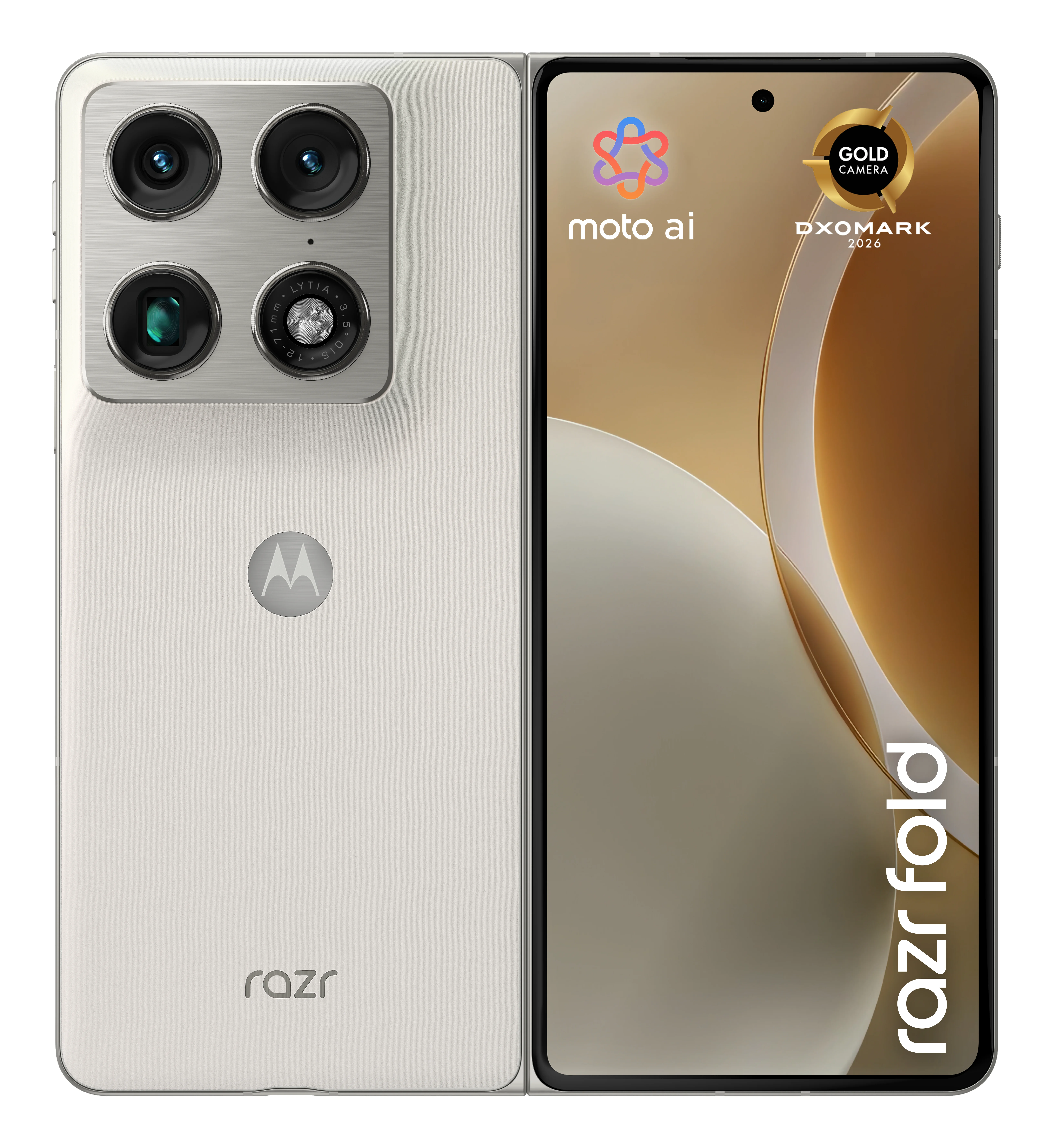 Motorola razr fold 20,6 cm (8.09") Dual-SIM Android 16.0 5G USB Typ-C 16 GB 512 GB 6000 mAh Weiß