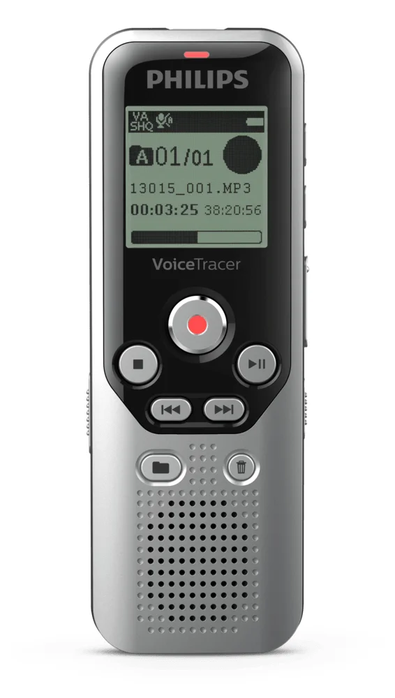 Philips DVT1250 Diktiergerät Interner Speicher & Flash-Karte Schwarz, Grau