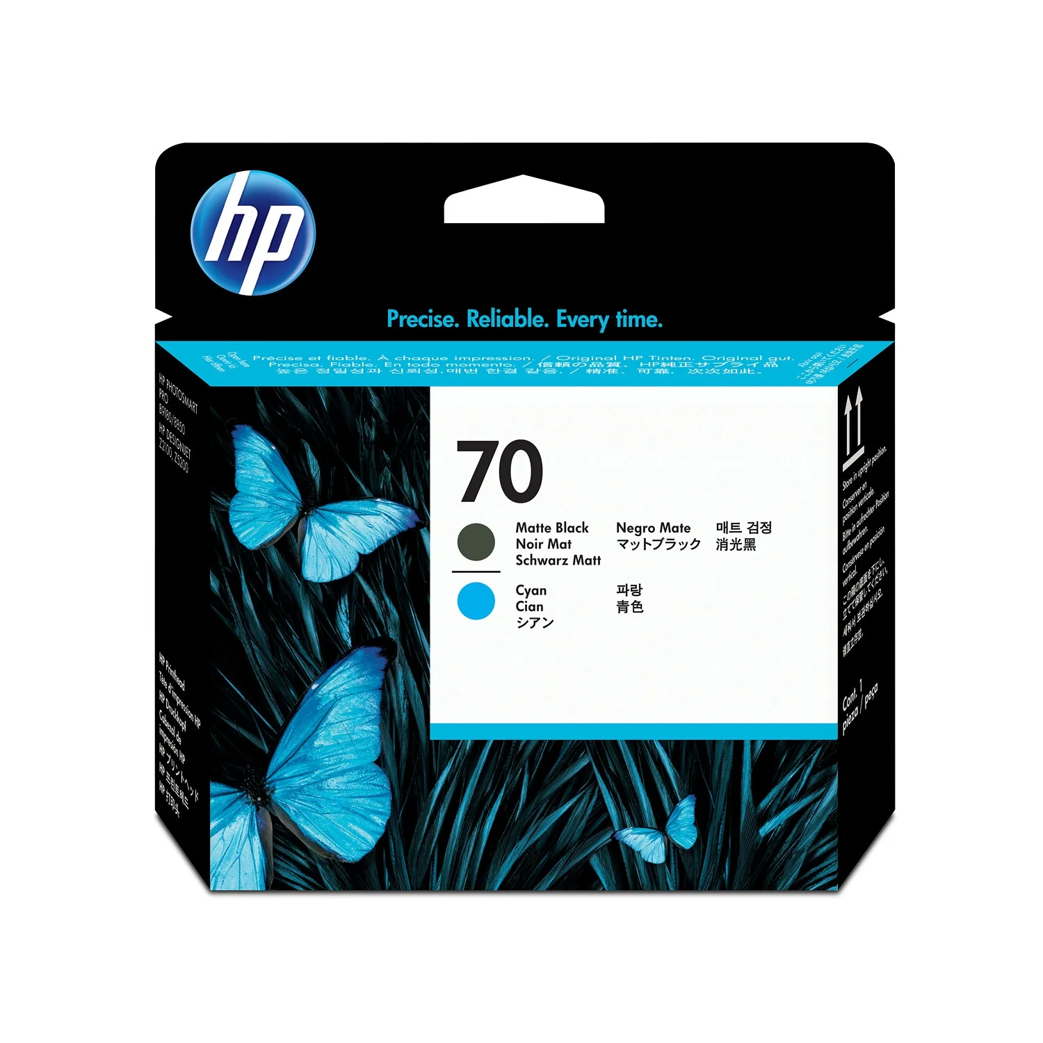 HP 70 Mattschwarz und Cyan Druckkopf
