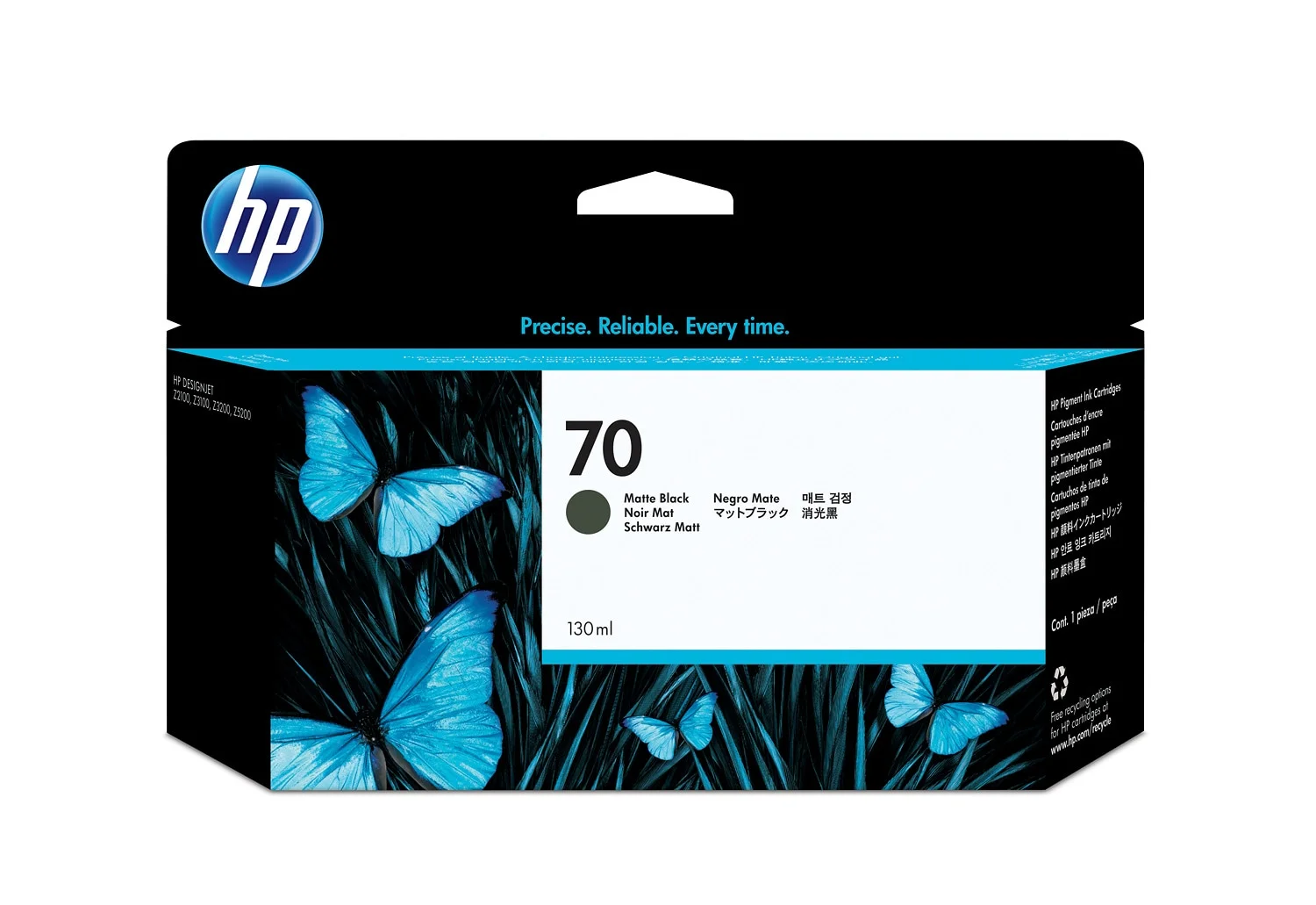 HP 70 Mattschwarz DesignJet Druckerpatrone, 130 ml