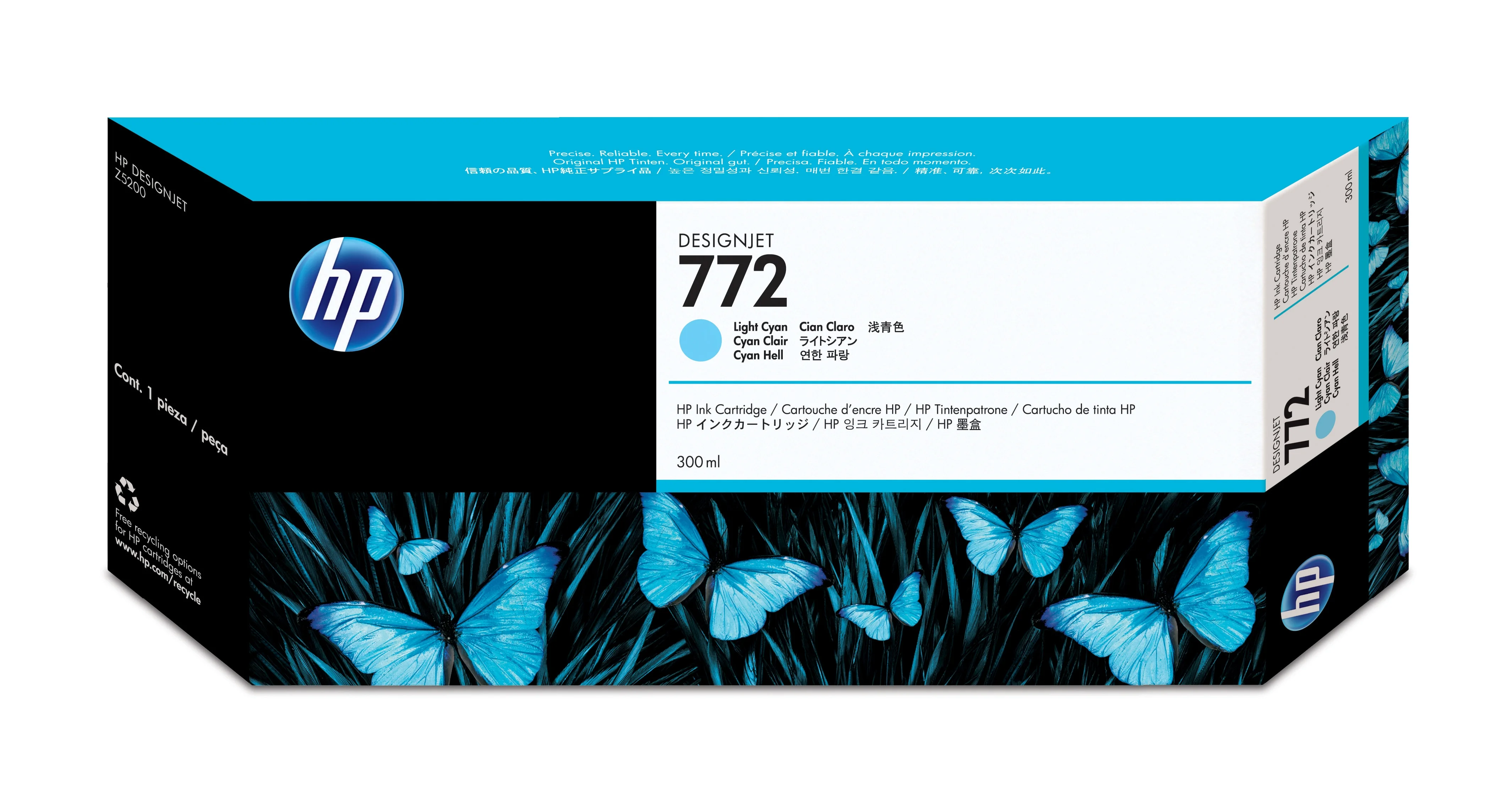 HP 772 Cyan hell DesignJet Druckerpatrone, 300 ml