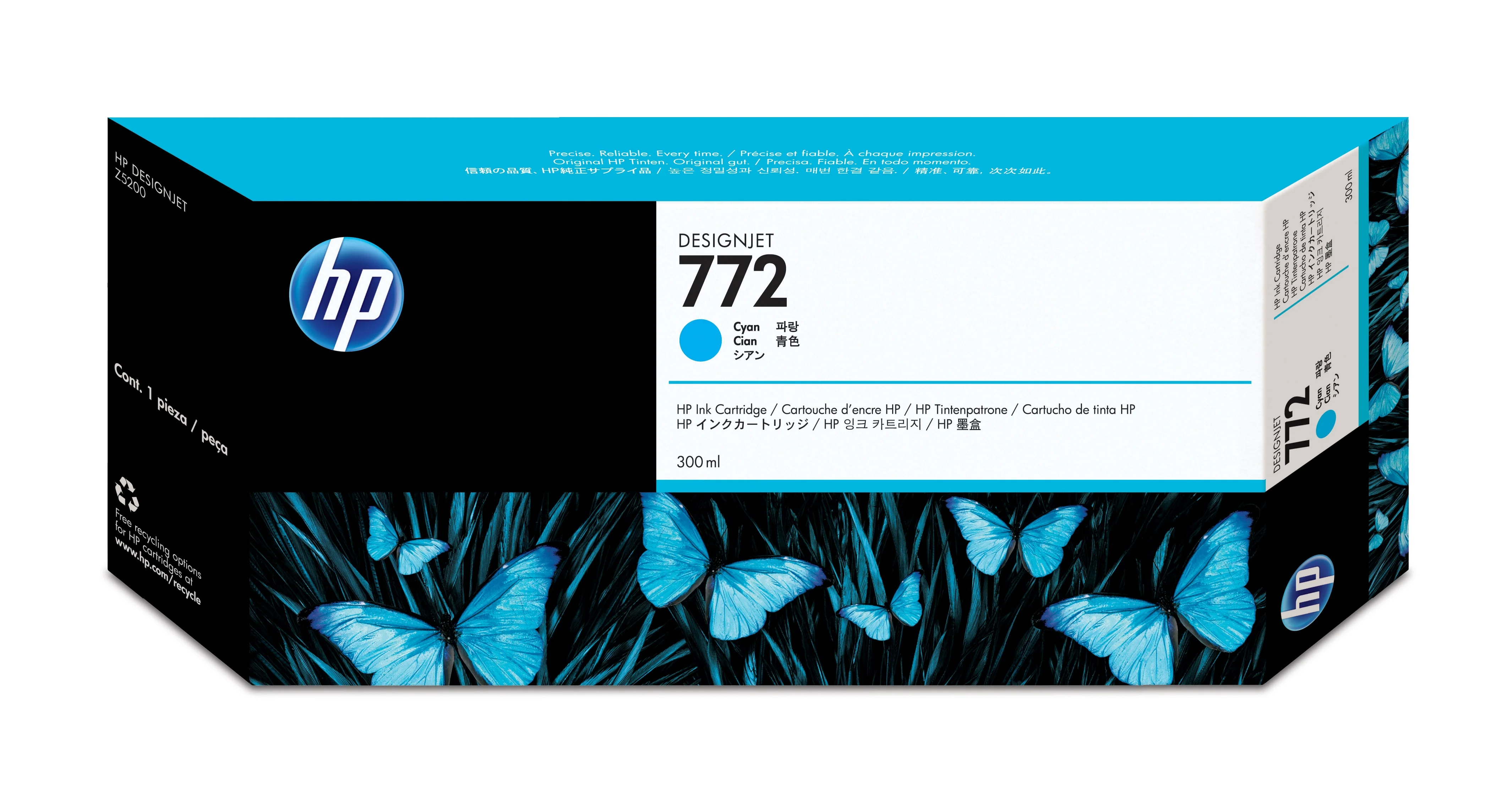 HP 772 Cyan DesignJet Druckerpatrone, 300 ml