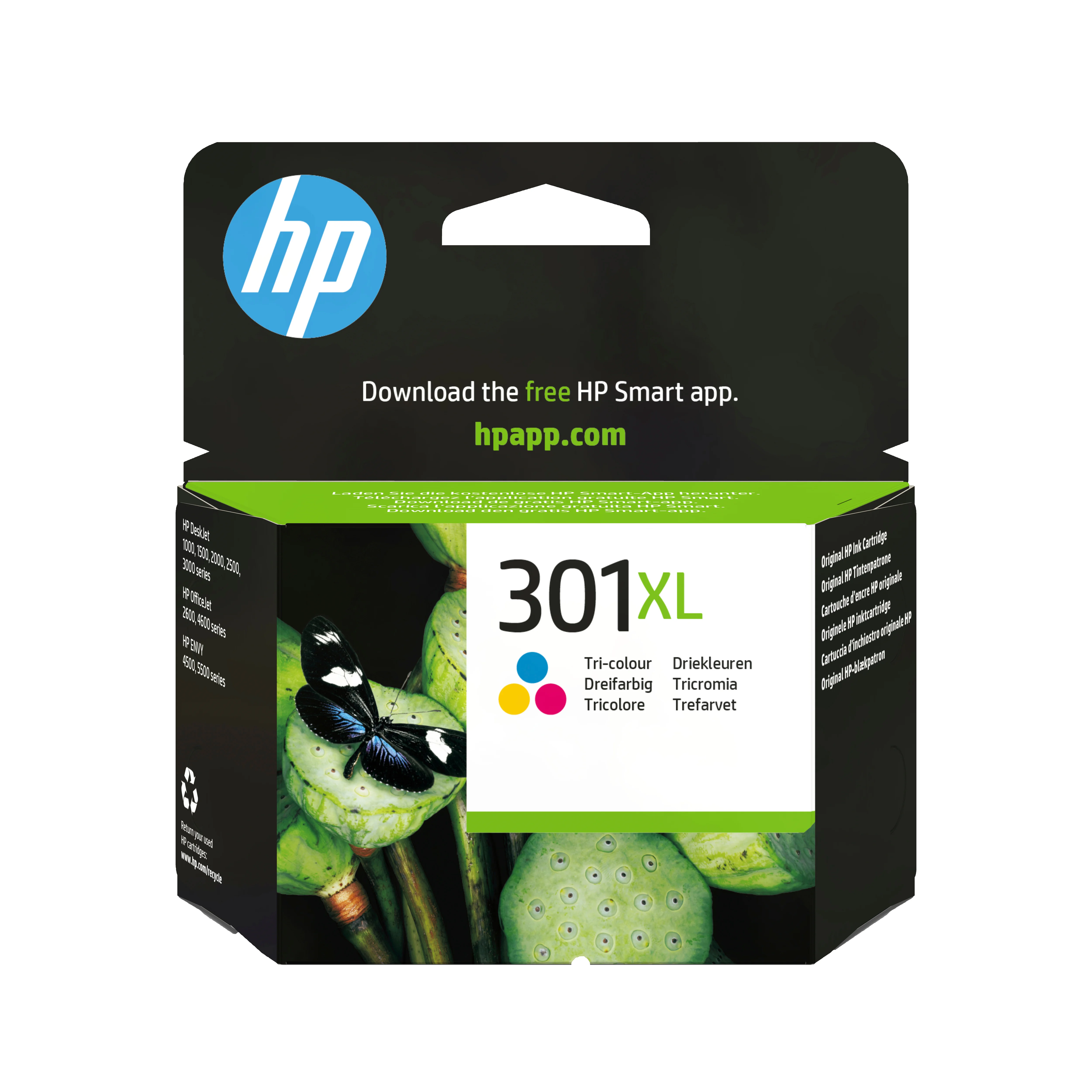 HP 301XL Cyan/Magenta/Gelb Original Druckerpatrone mit hoher Reichweite