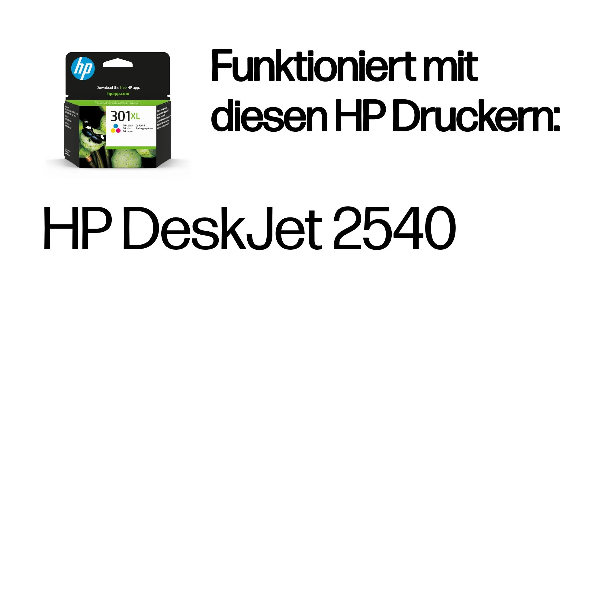 HP 301XL Cyan/Magenta/Gelb Original Druckerpatrone mit hoher Reichweite