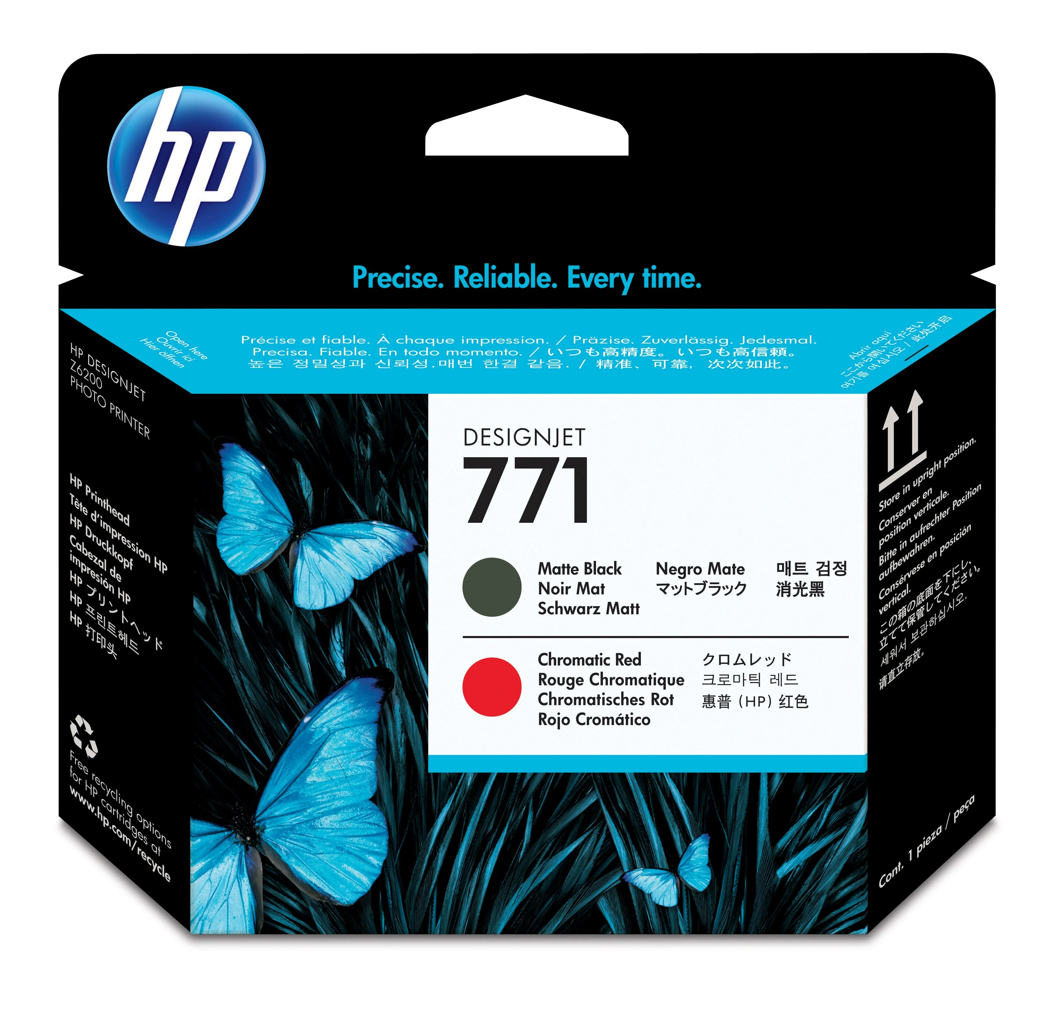 HP 771 Mattschwarz/Chromrot DesignJet Druckkopf