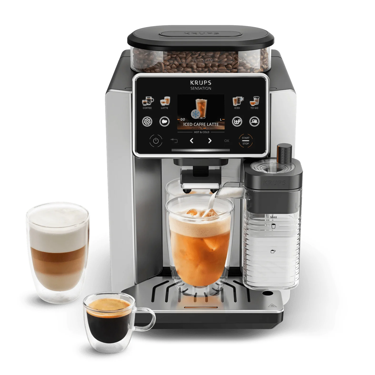Krups Sensation Elite Aluminium (painted) Vollautomatisch Espressomaschine 2 l